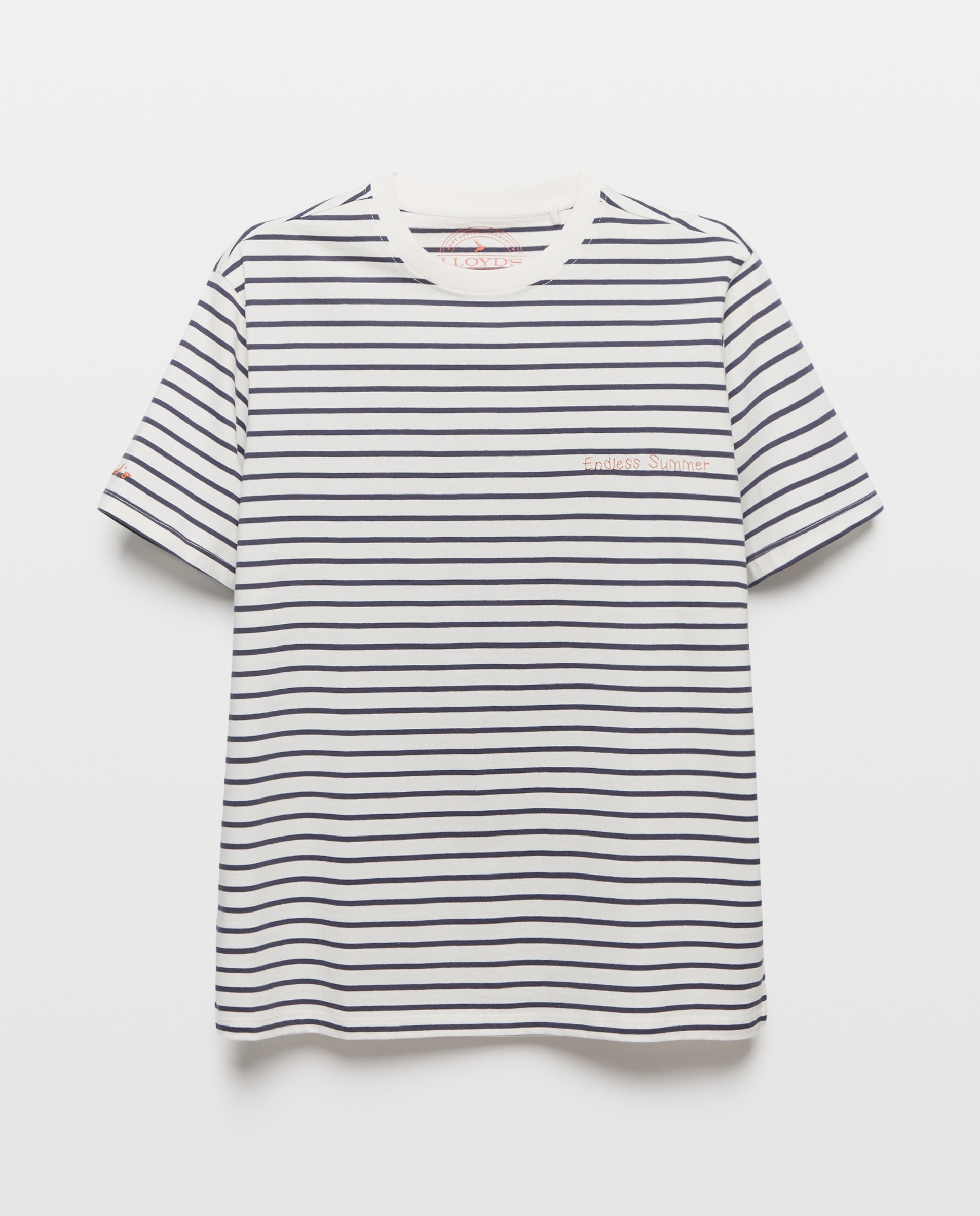 T-shirt às Riscas Azul-4