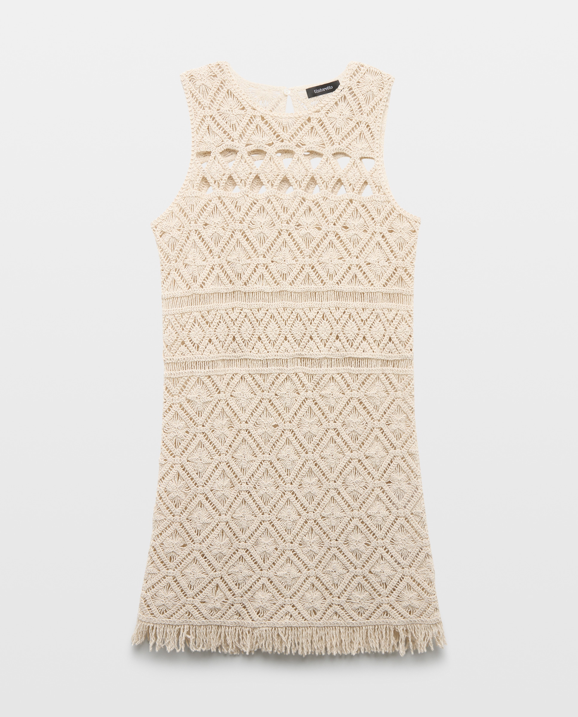 Imagem 0 de Vestido Curto sem Mangas de Crochet