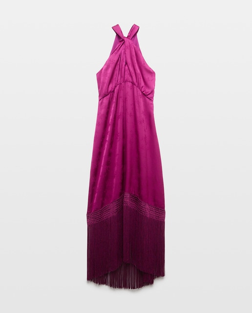 Imagem 0 de Vestido com Franjas e Decote Halter