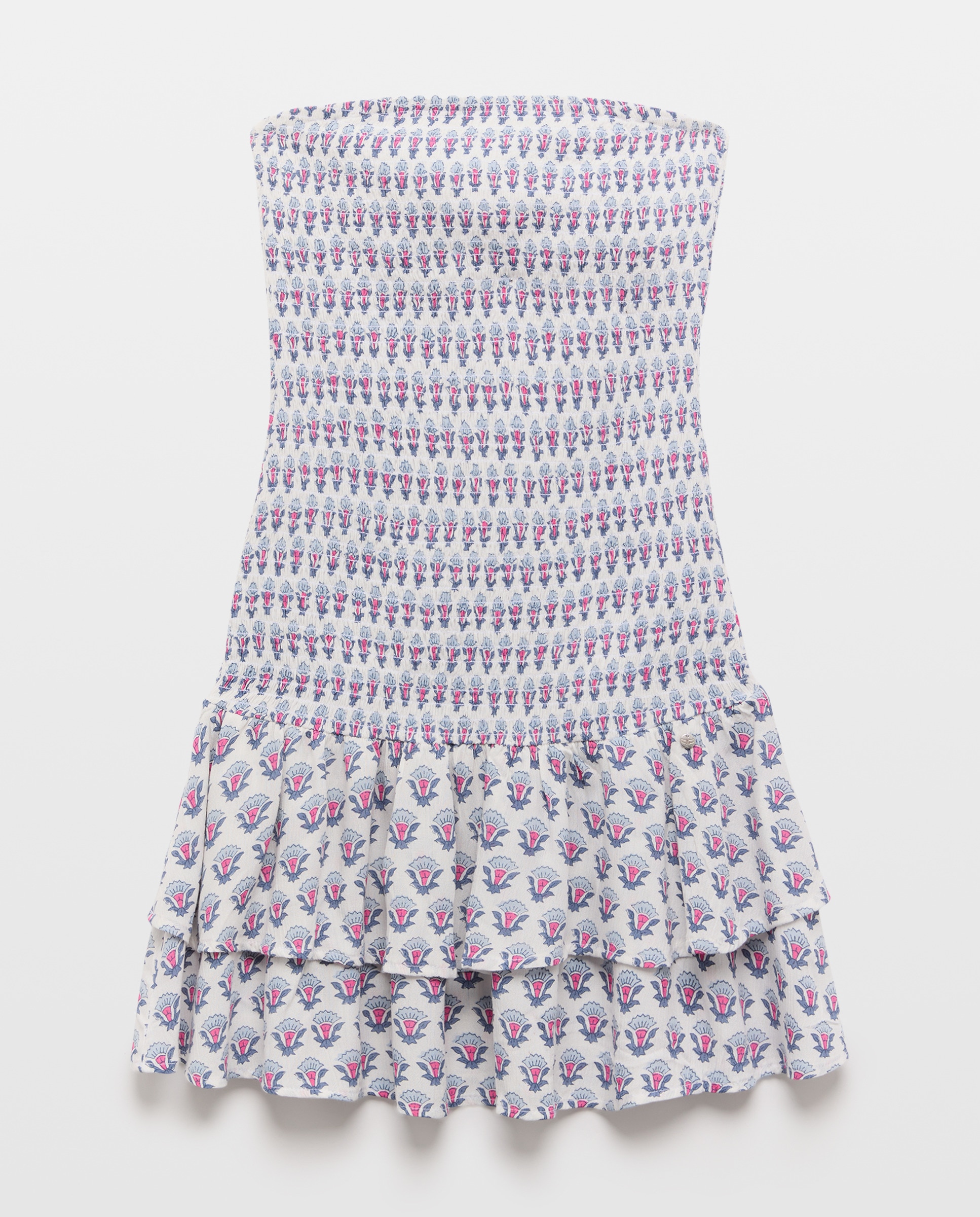 Vestido com Decote Caicai e Elásticos Branco-4