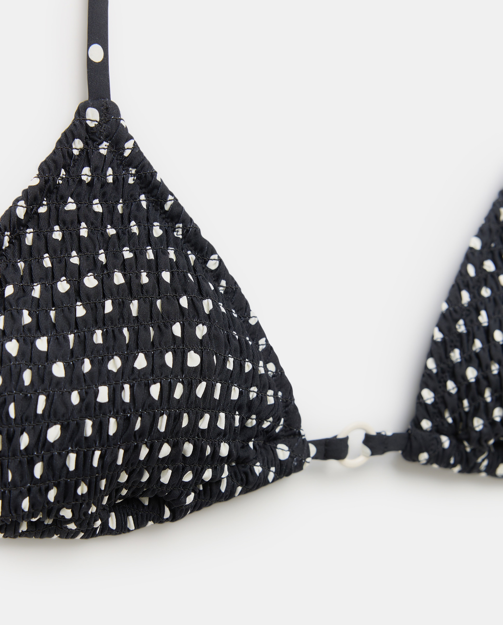 Biquíni Triangular às Bolinhas Preto-2