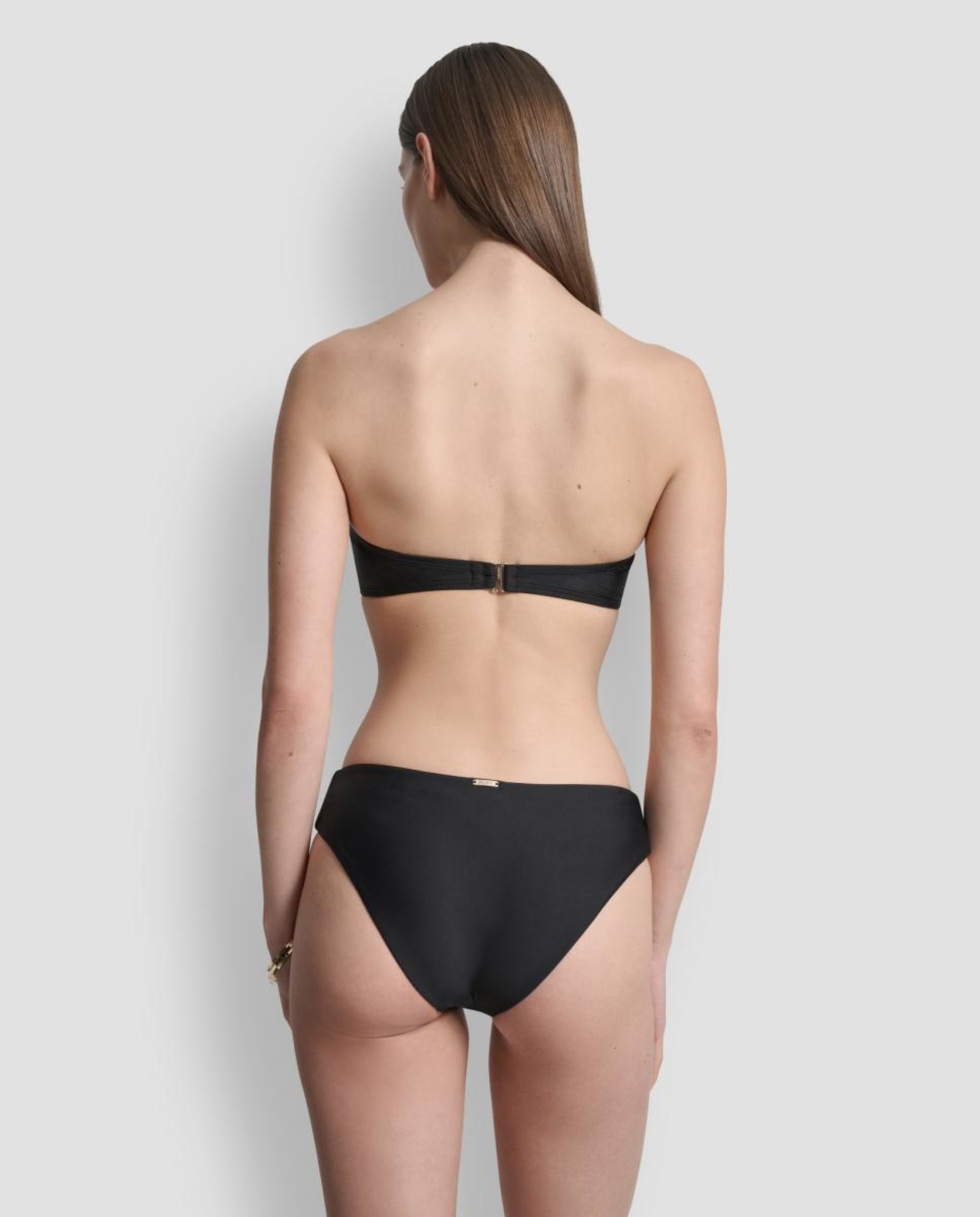 Conjunto de Biquíni Bandeau com Aro e Forma de U Preto-8