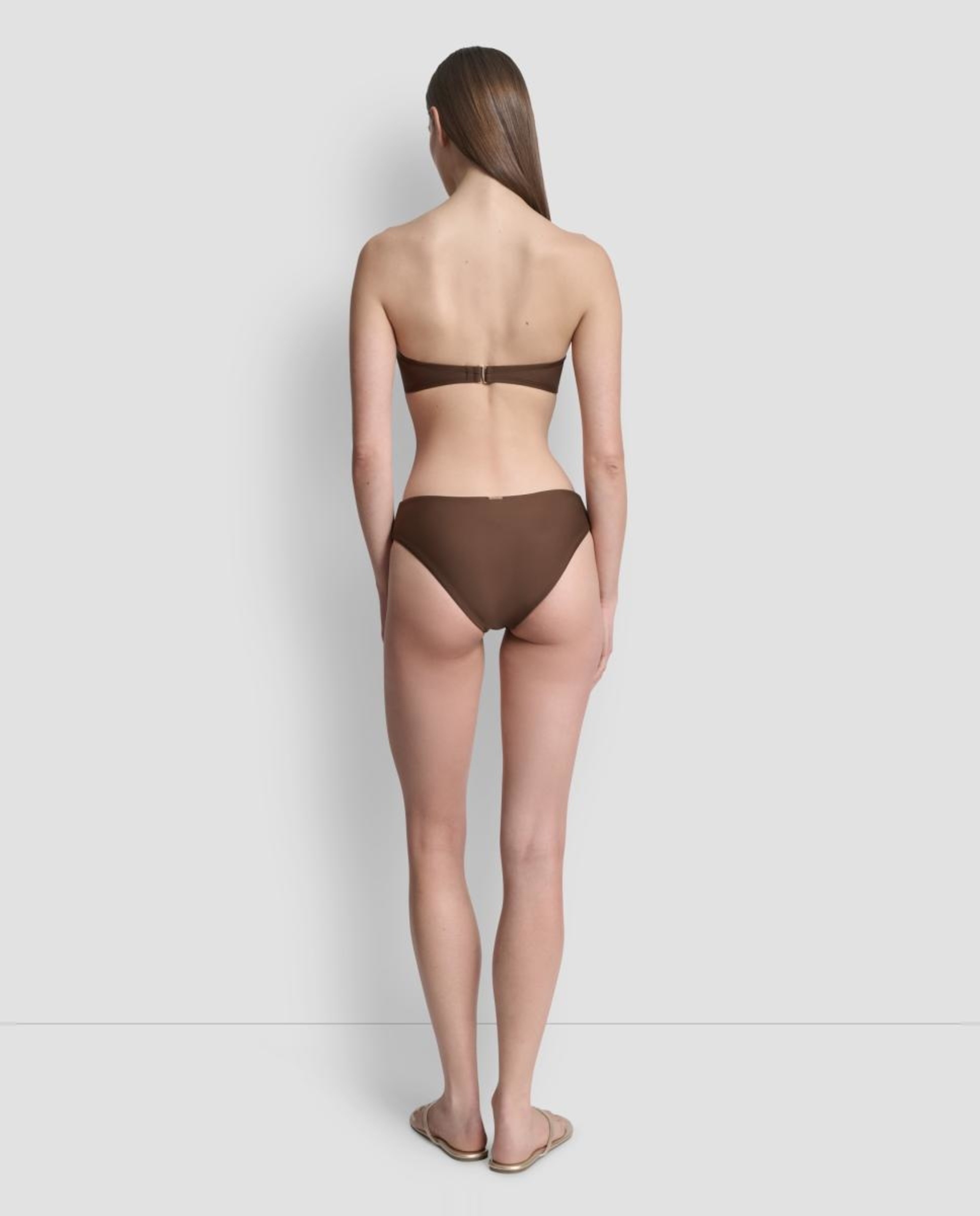 Conjunto de Biquíni Bandeau Castanho-9