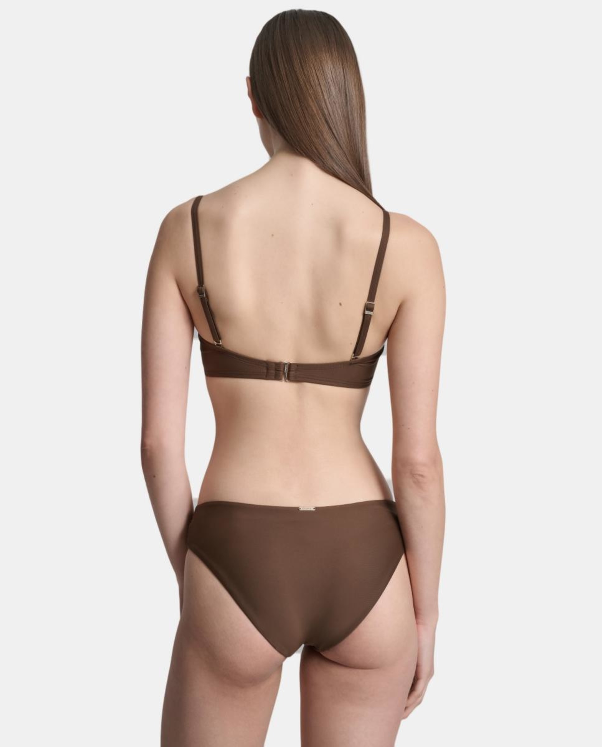 Conjunto de Biquíni Bandeau Castanho-6