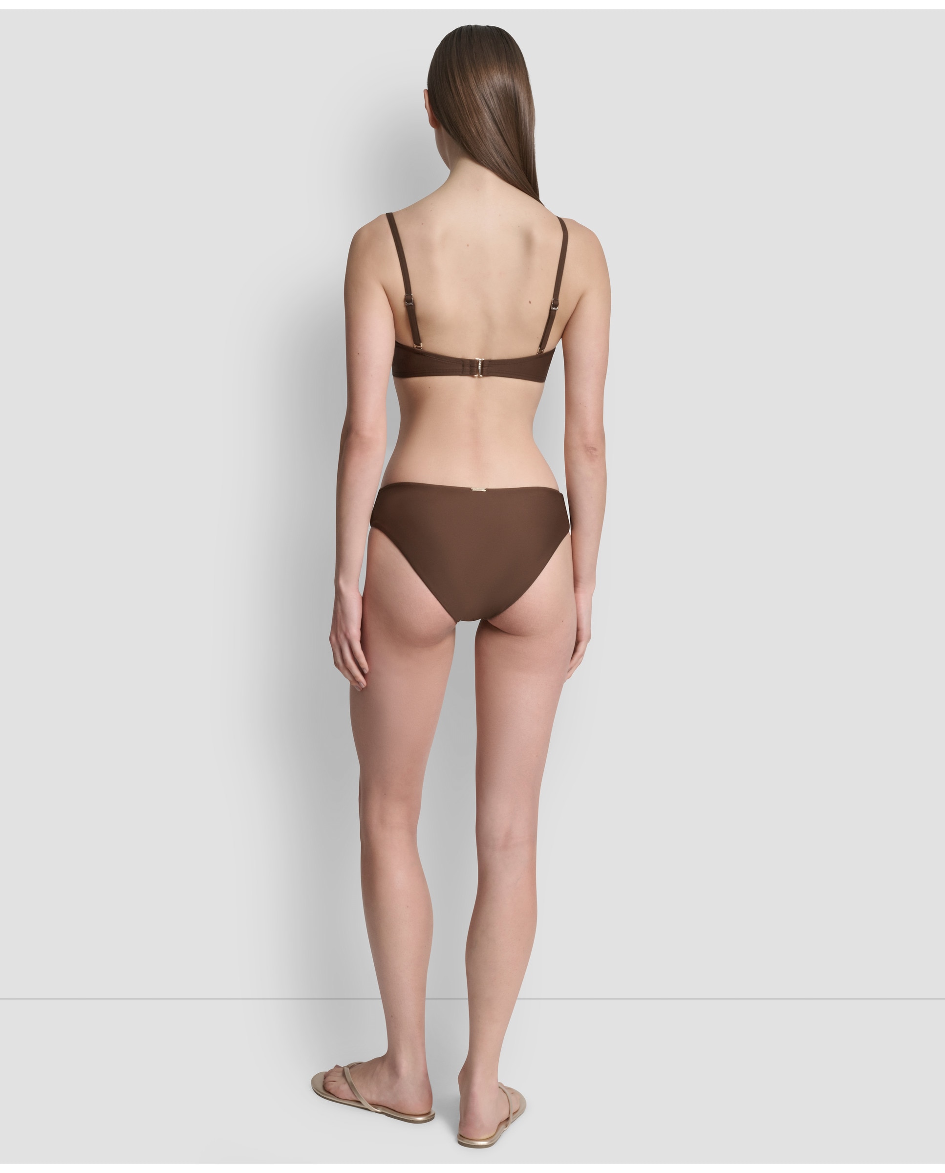 Conjunto de Biquíni Bandeau Castanho-4