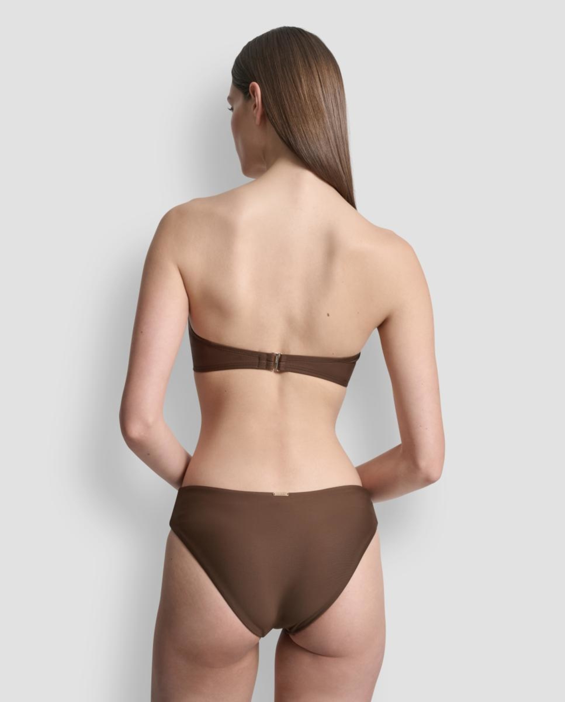 Conjunto de Biquíni Bandeau Castanho-2