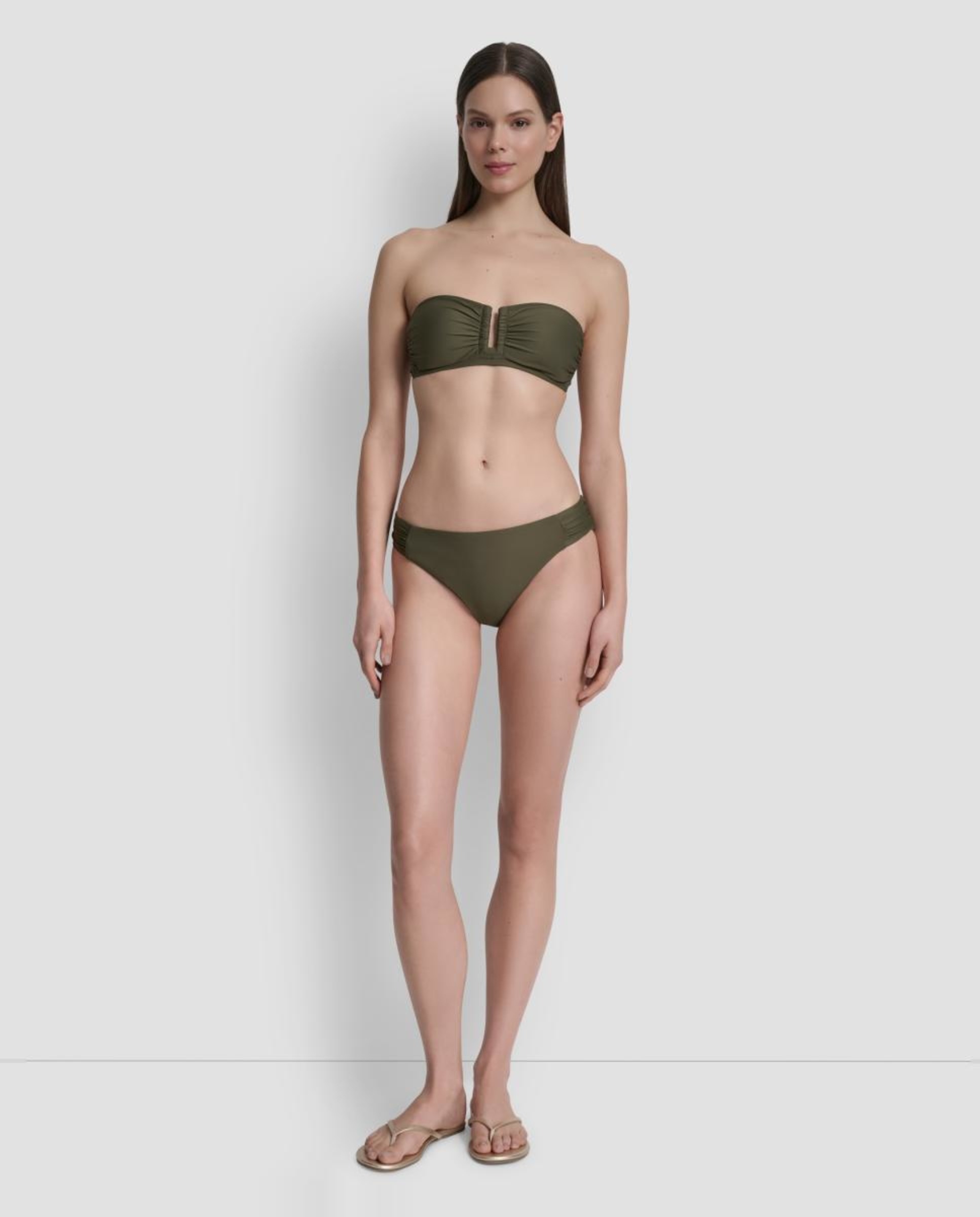 Conjunto de Biquíni Bandeau Verde-3