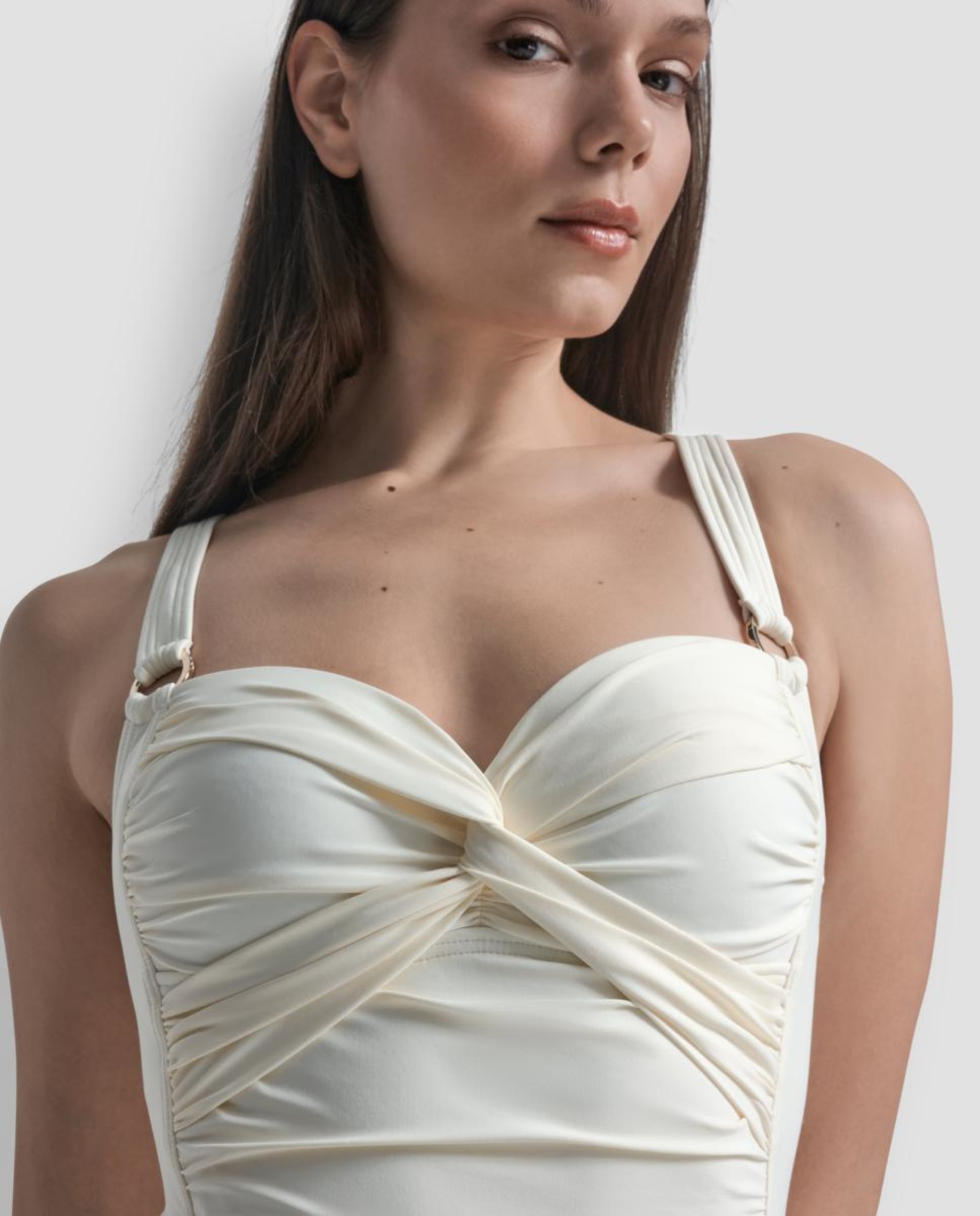 Fato de Banho Bandeau Cruzado Branco-6
