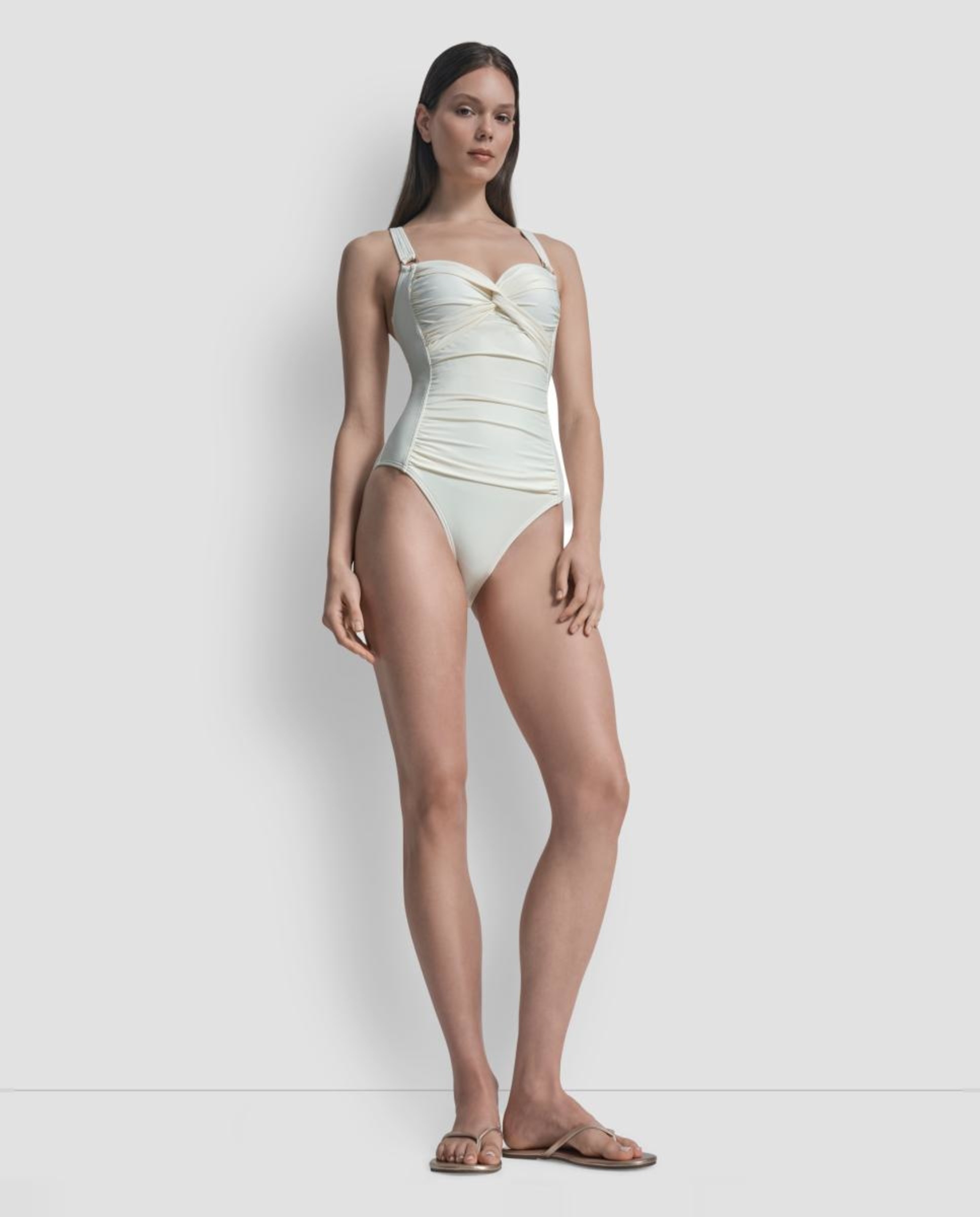 Fato de Banho Bandeau Cruzado Branco-4