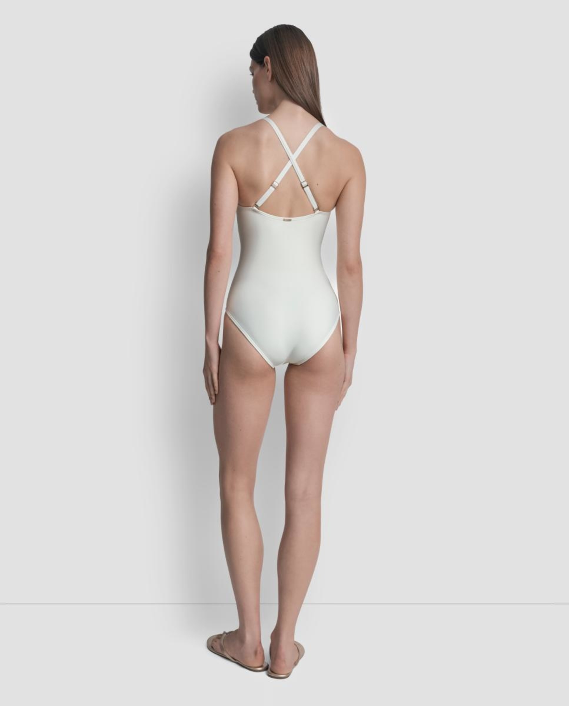 Fato de Banho Bandeau Cruzado Branco-5