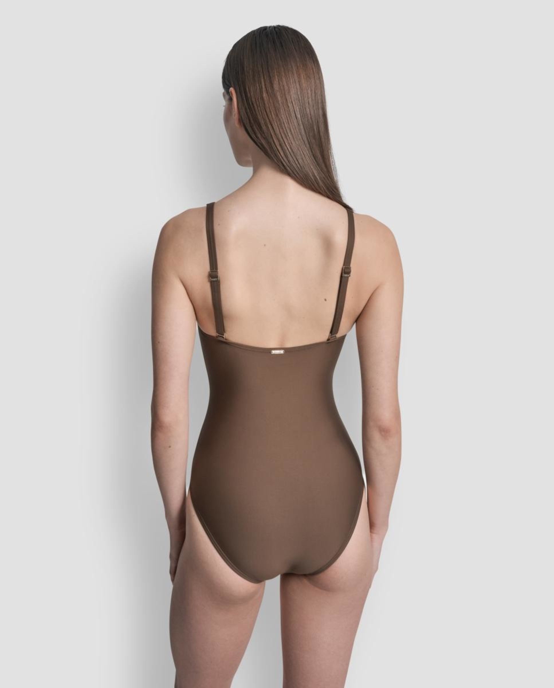 Fato de Banho Bandeau Cruzado Castanho-3
