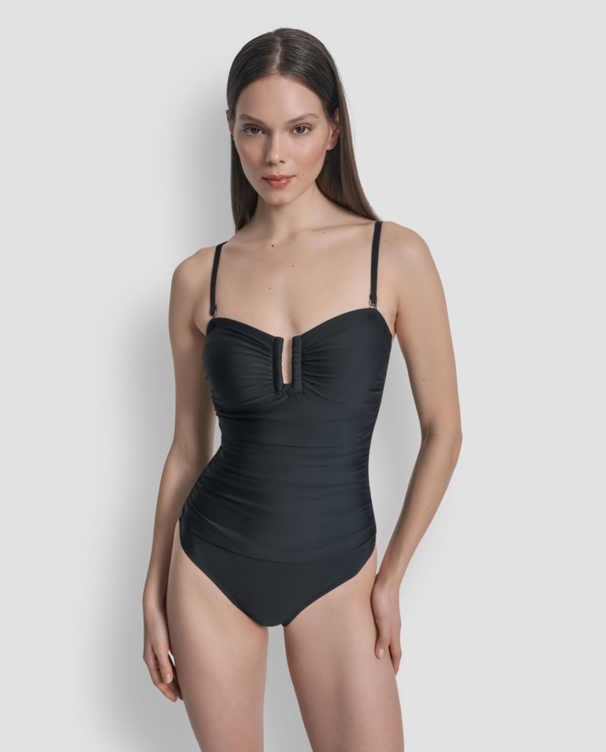 Fato de banho com decote bandeau Preto-14