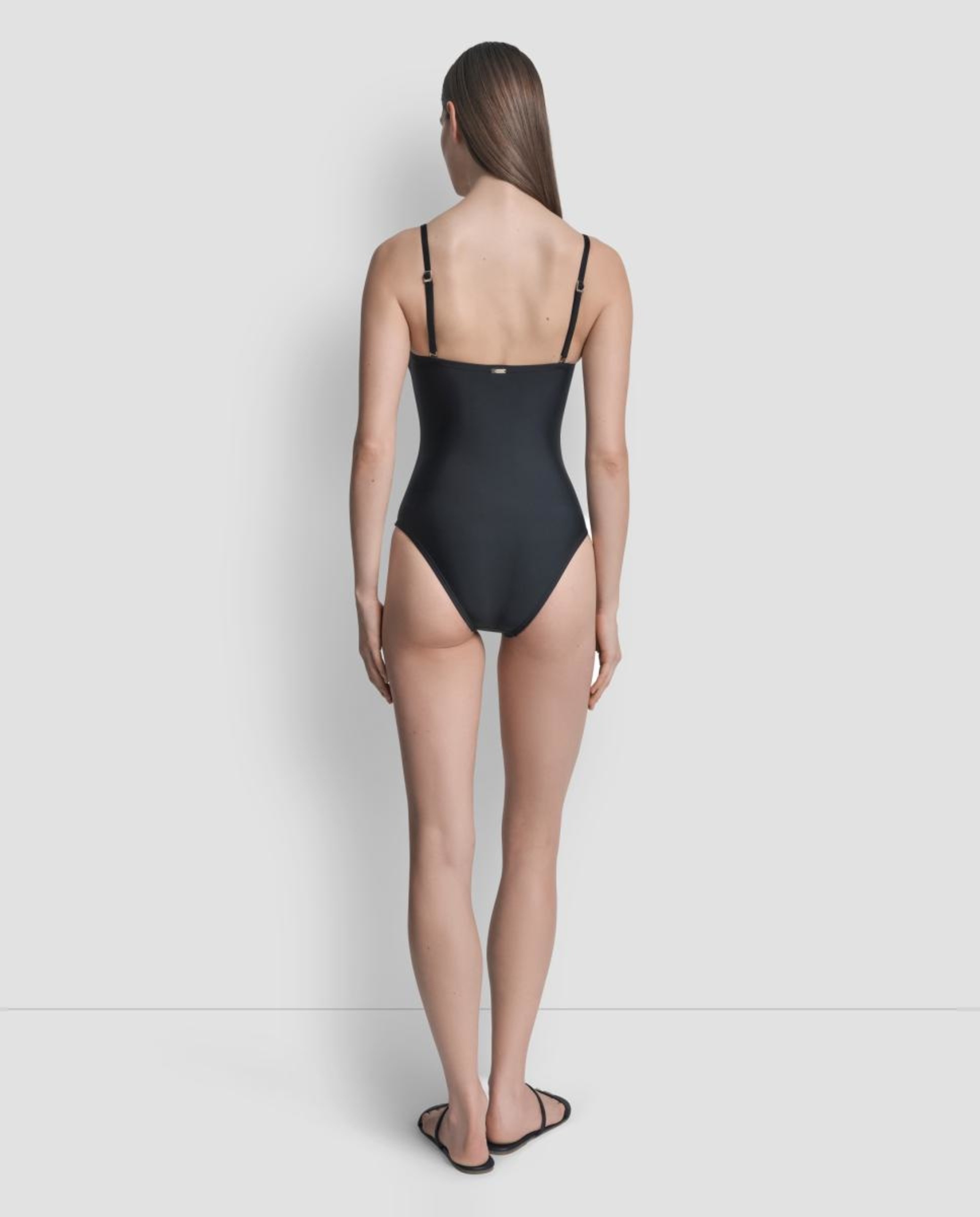 Fato de banho com decote bandeau Preto-9