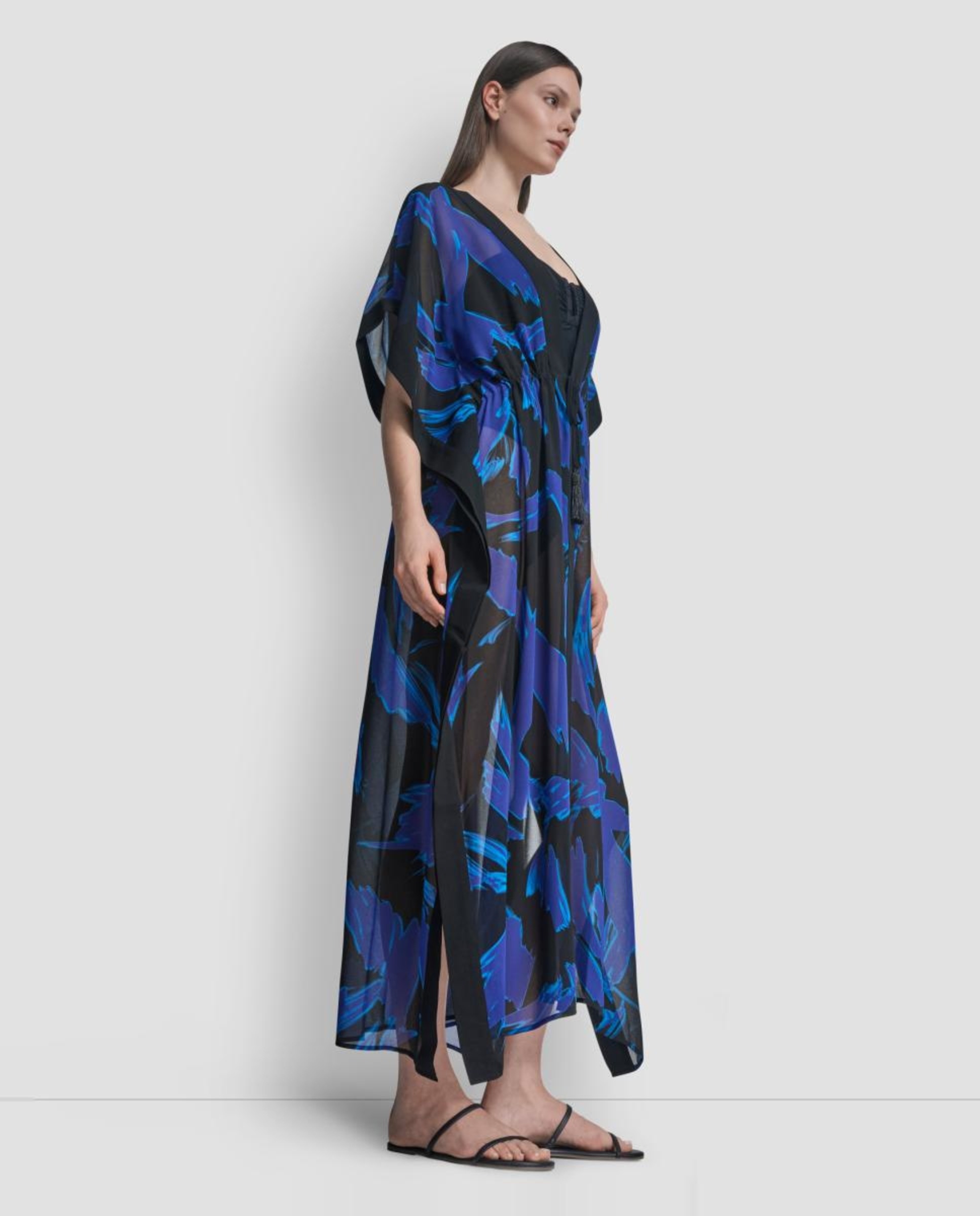 Maxi Kaftan com Laço Multicolor-2