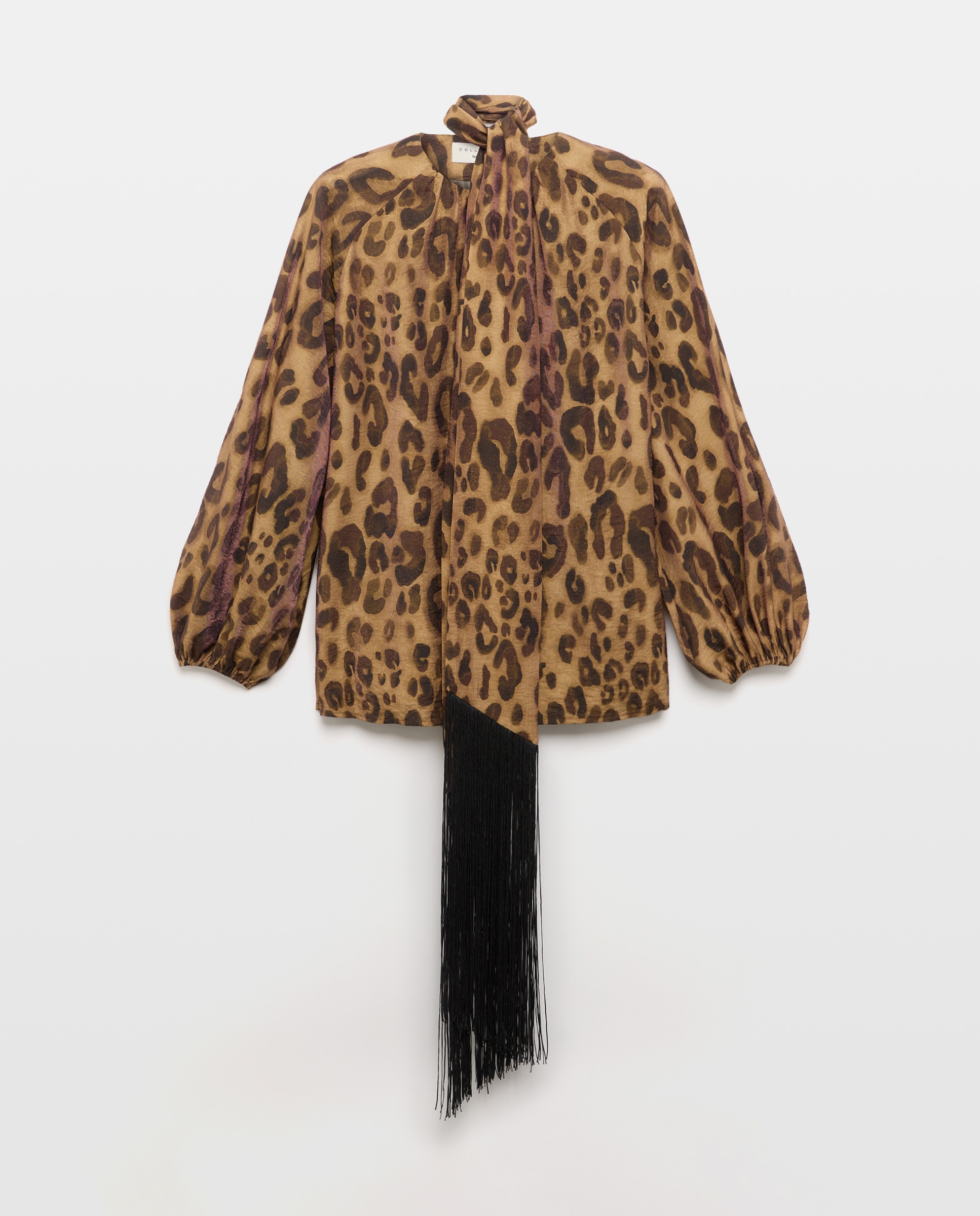 Blusa de Manga Comprida com Animal Print Castanho-5