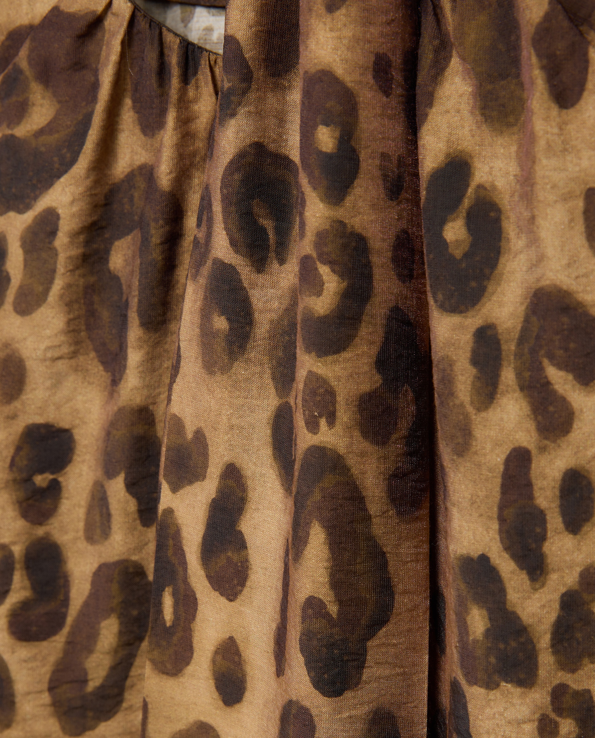 Blusa de Manga Comprida com Animal Print Castanho-6