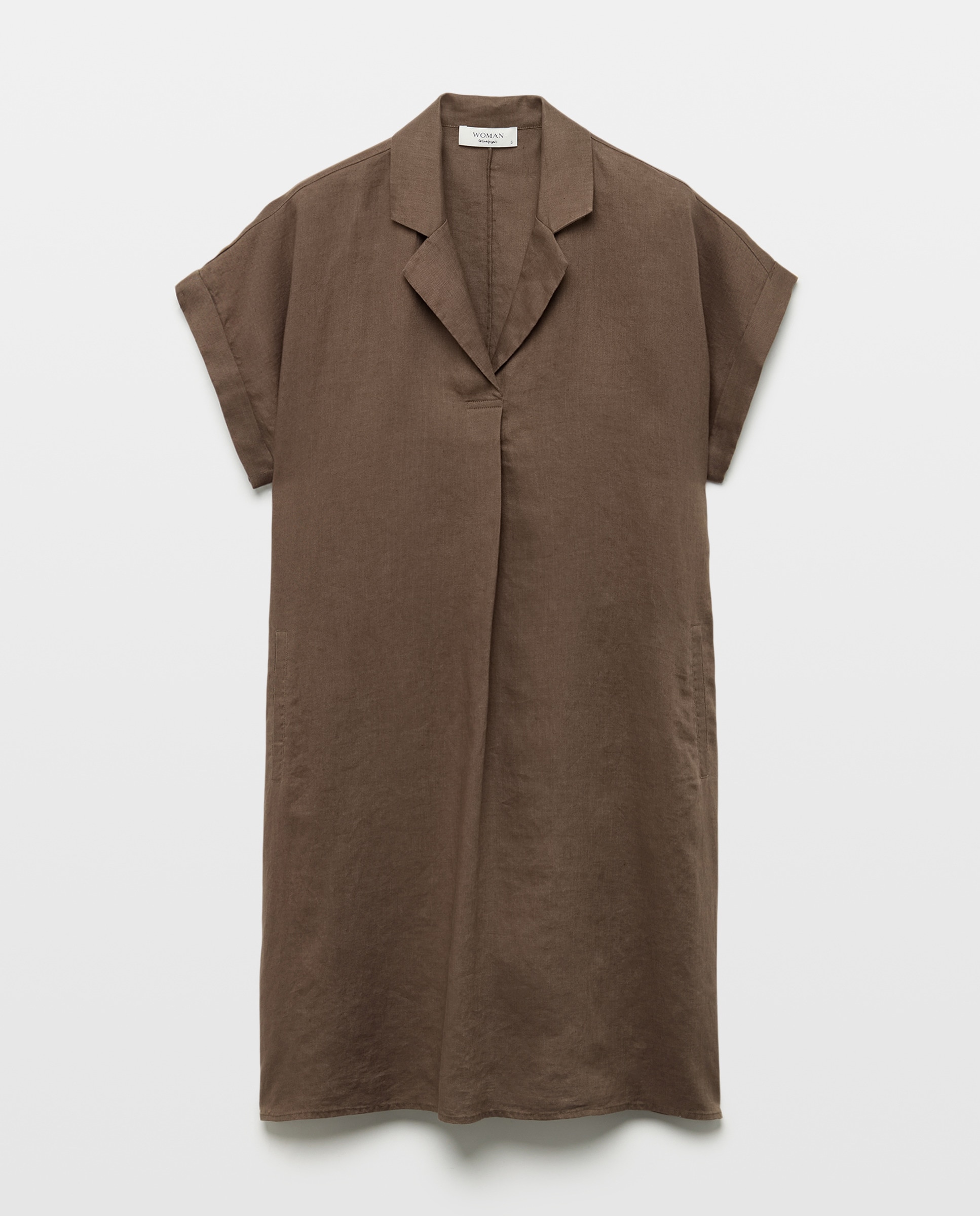 Imagem 0 de Vestido de Manga Curta e Gola de Lapela