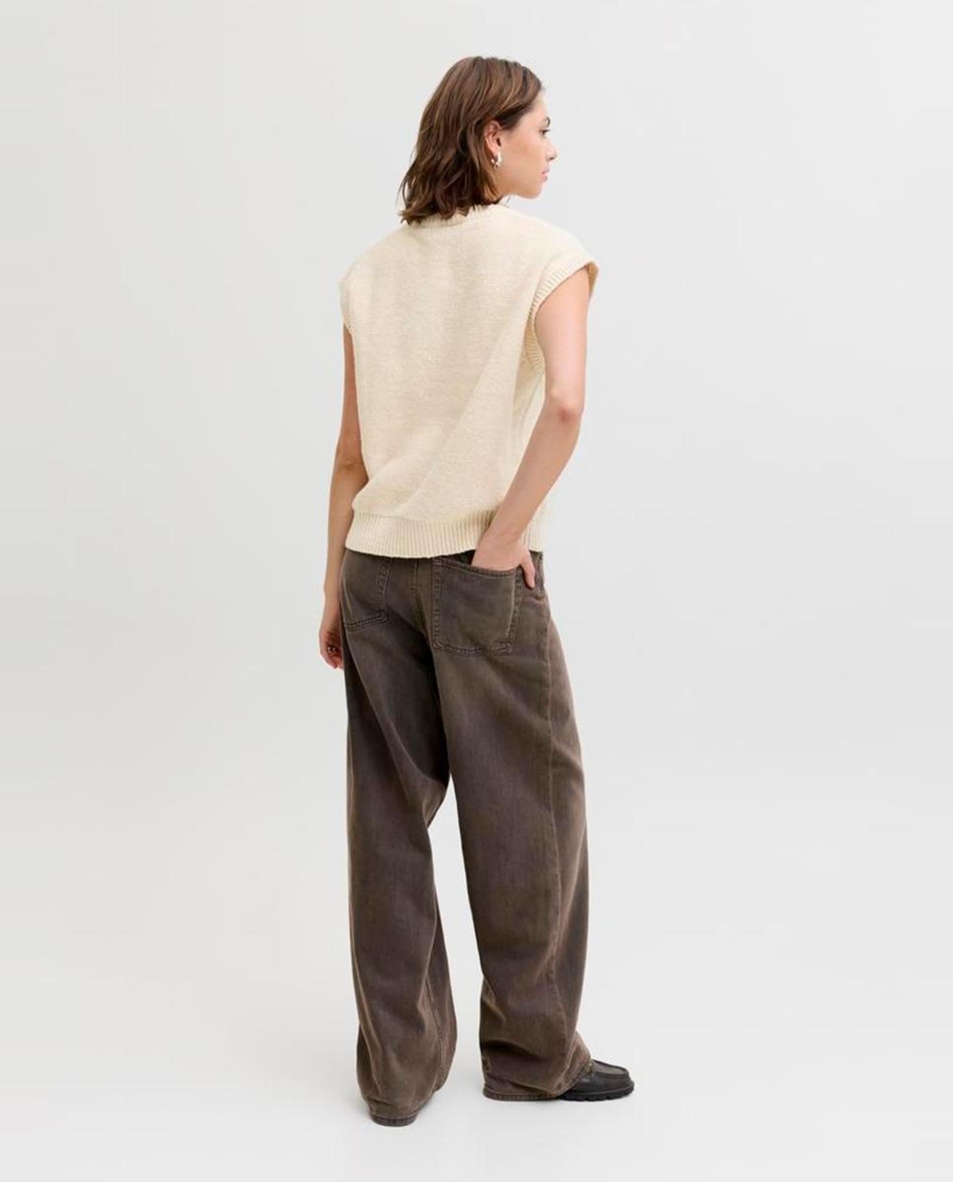 Colete de malha Creme-2