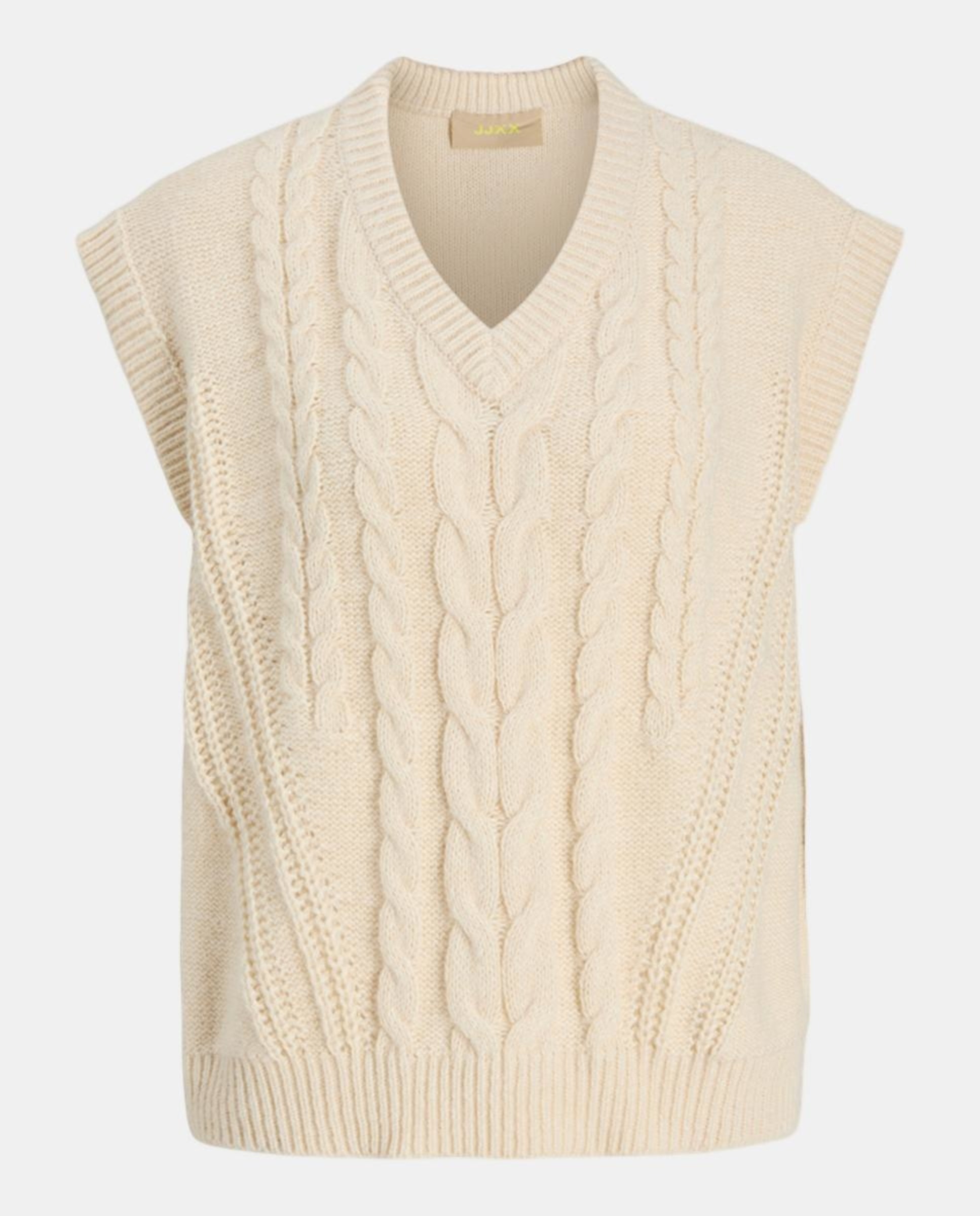 Colete de malha Creme-4