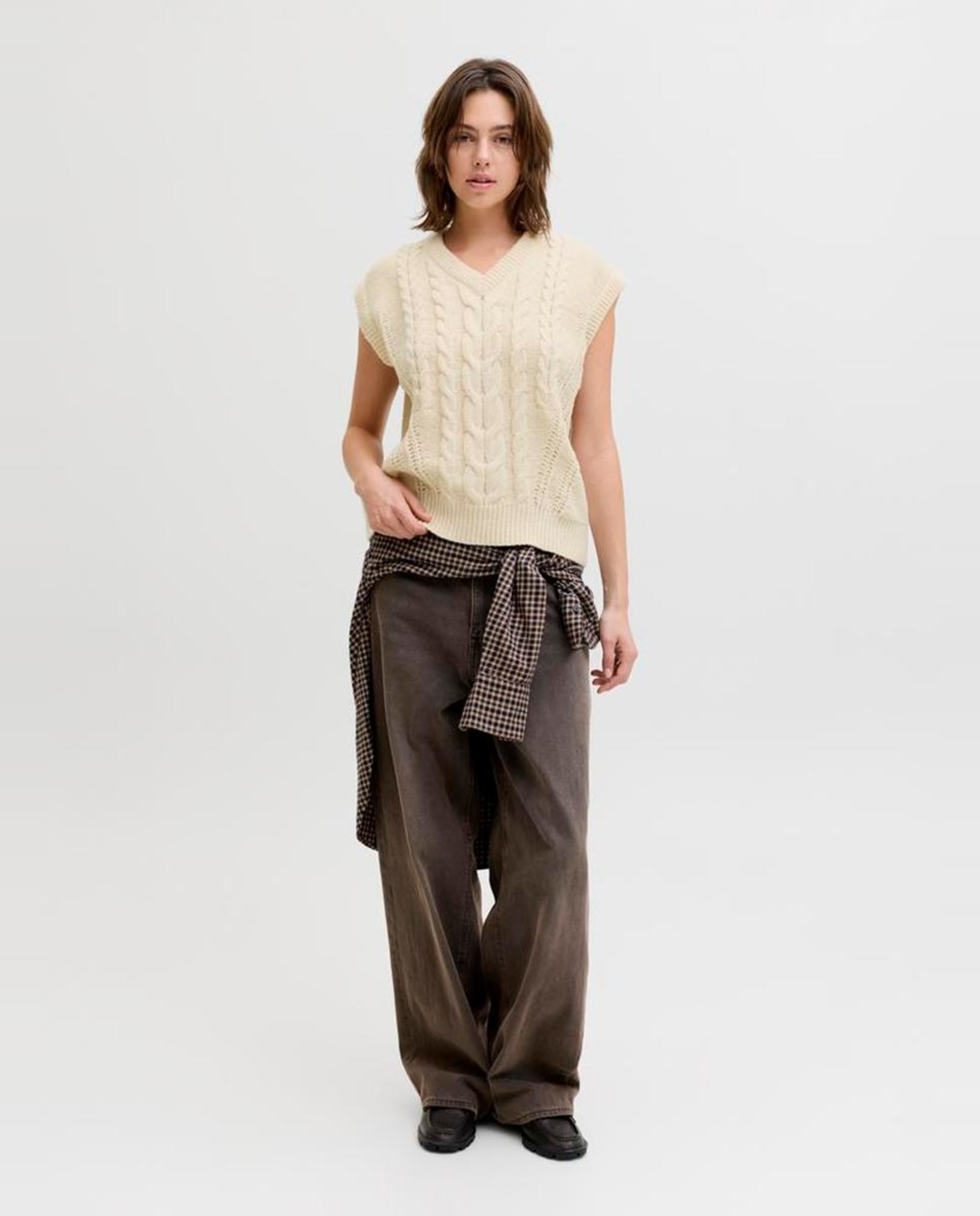 Colete de malha Creme-6