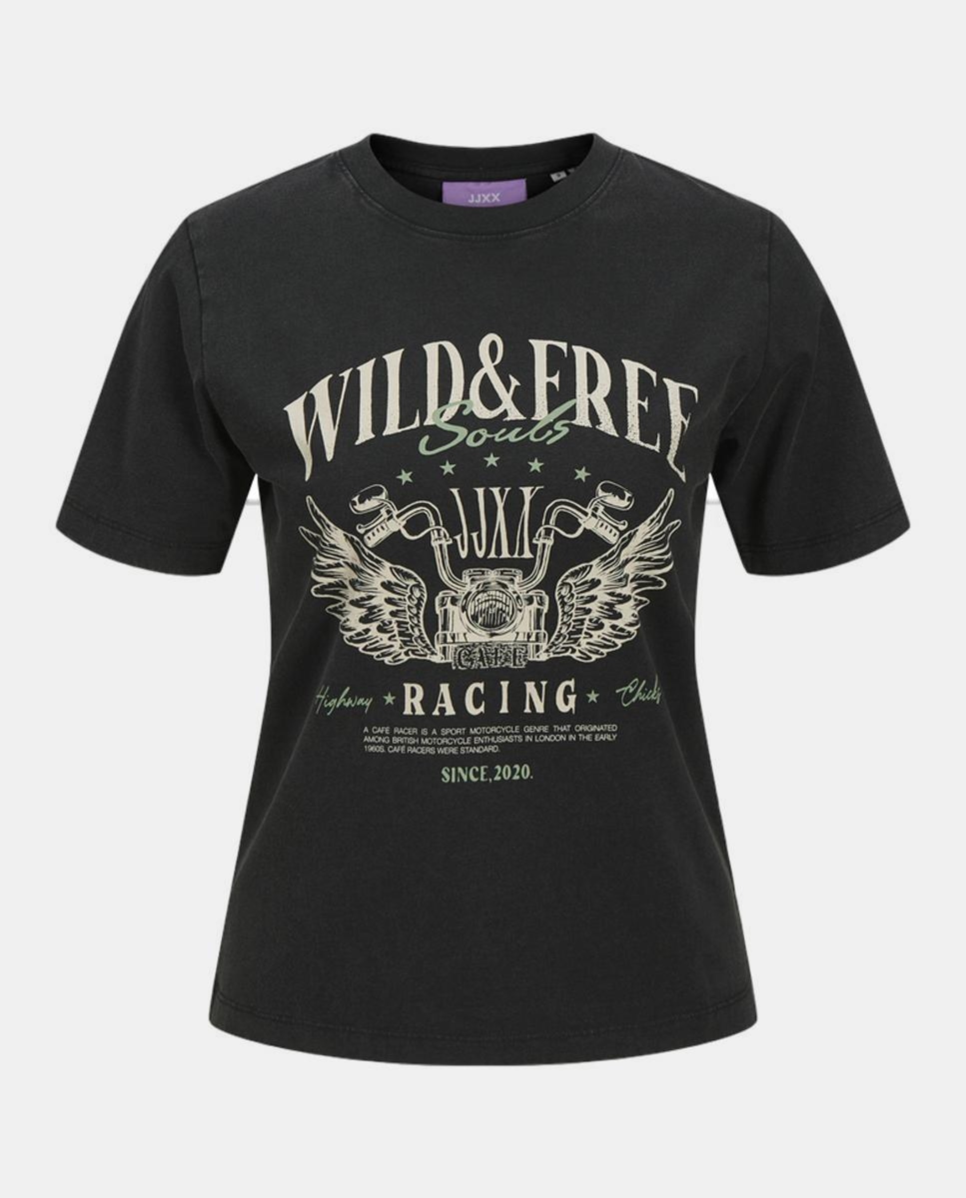 T-shirt com estampado à frente Preto-4
