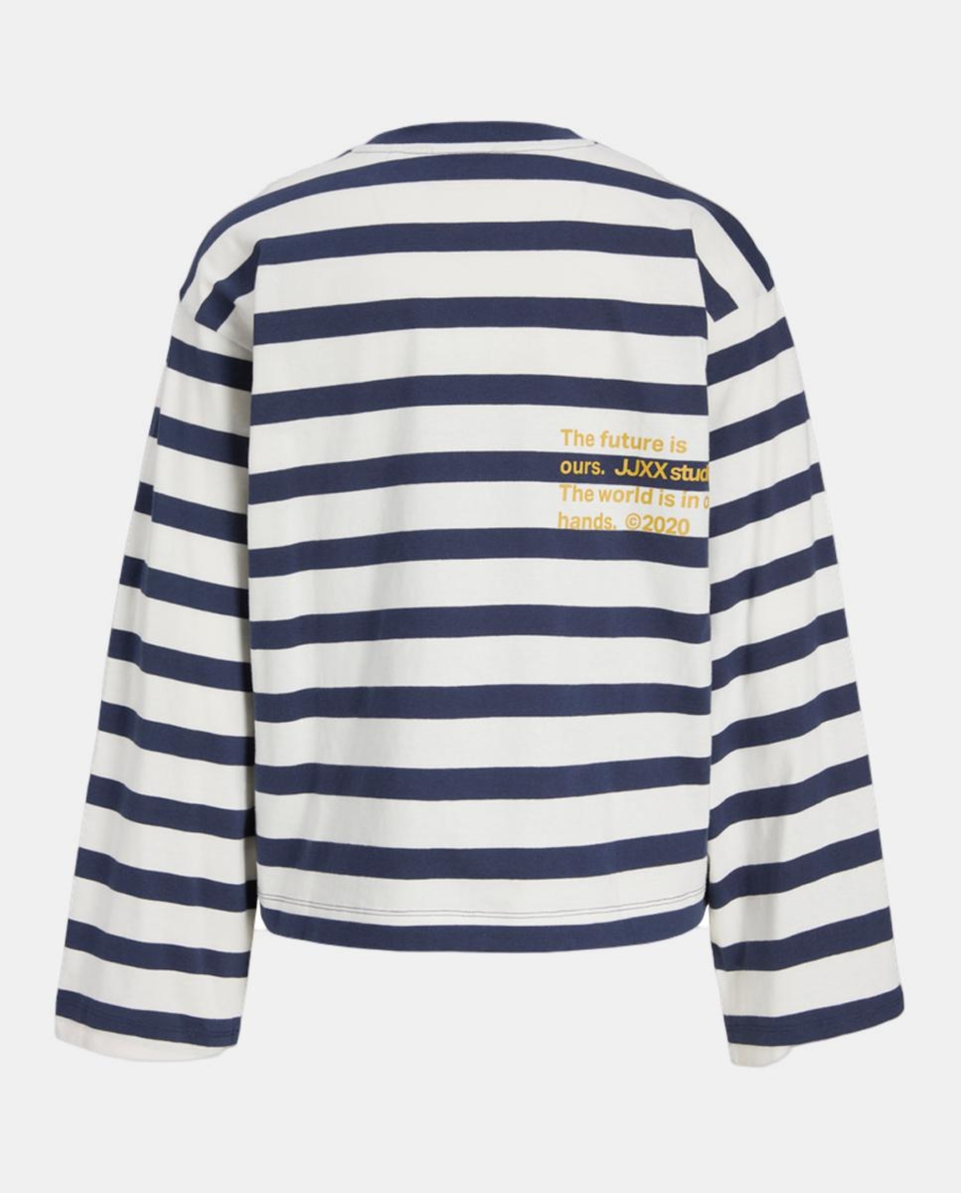 T-shirt às Riscas Oversize Azul-5