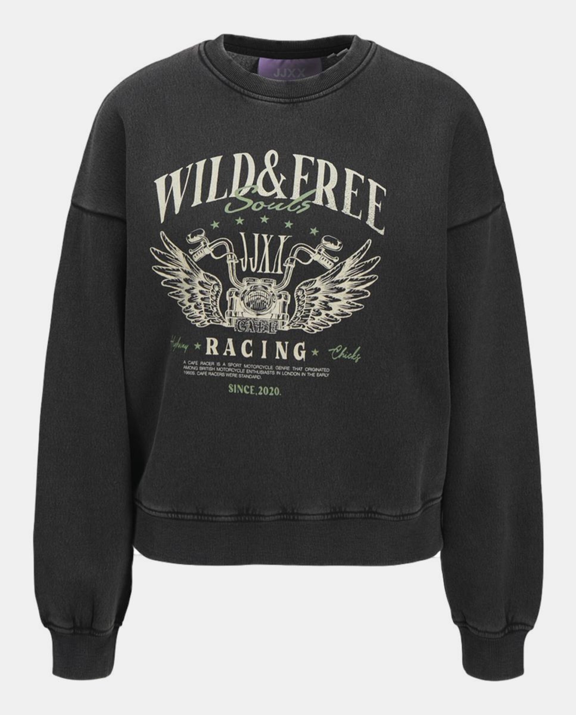 Sweatshirt com Estampado à Frente Preto-4