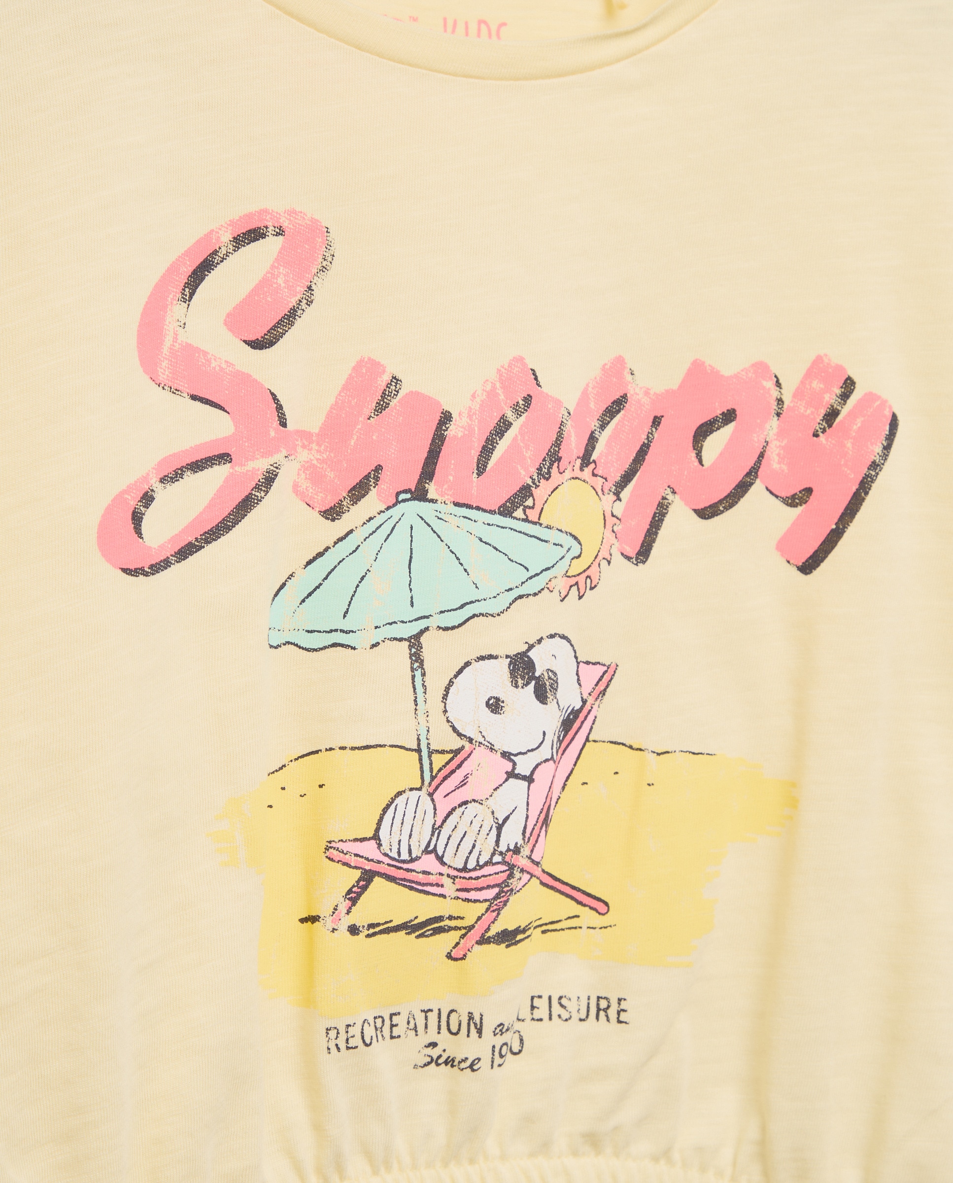 T-shirt com Estampado Snoopy e Manga Curta Amarelo-2