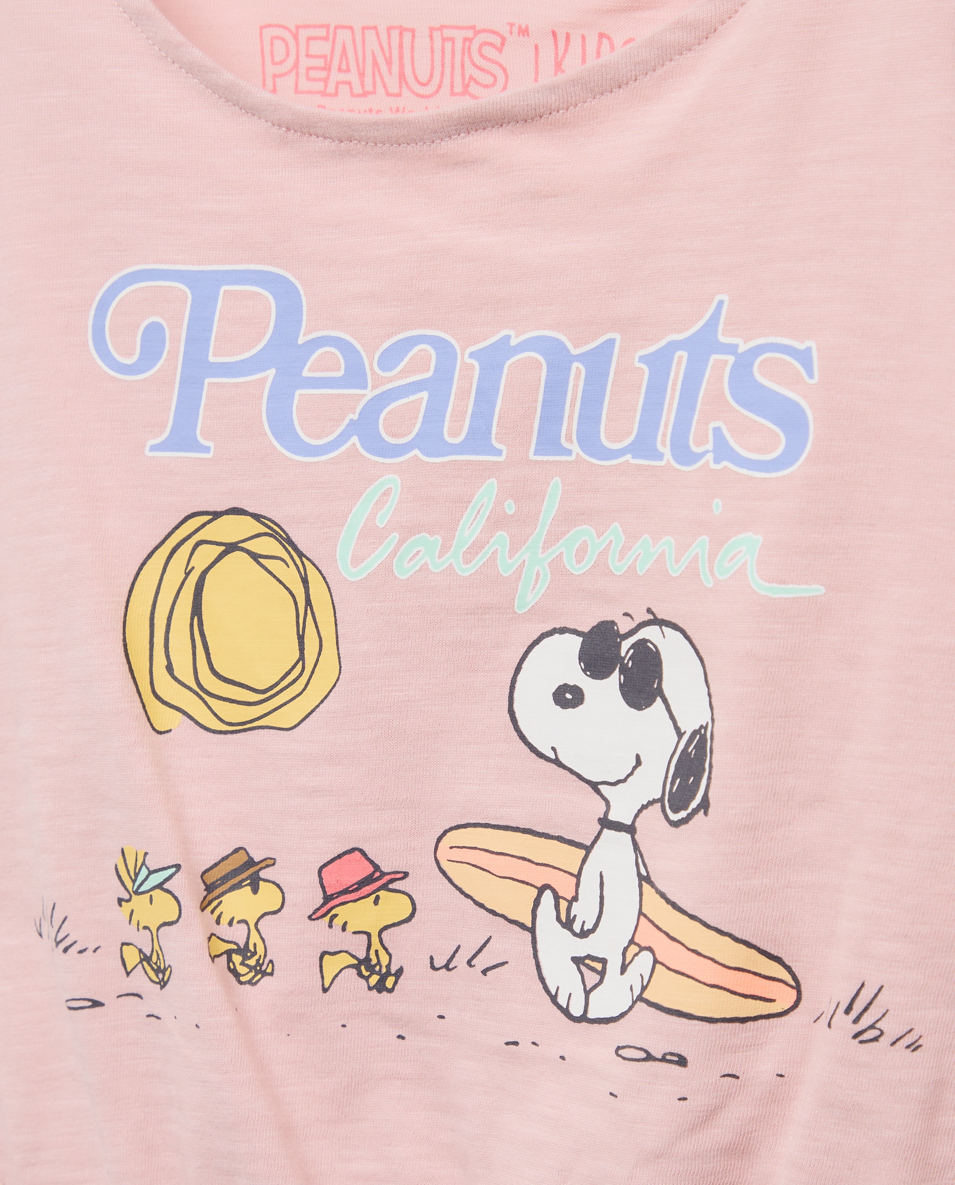 T-shirt com Estampado Snoopy e Manga Curta Rosa-5