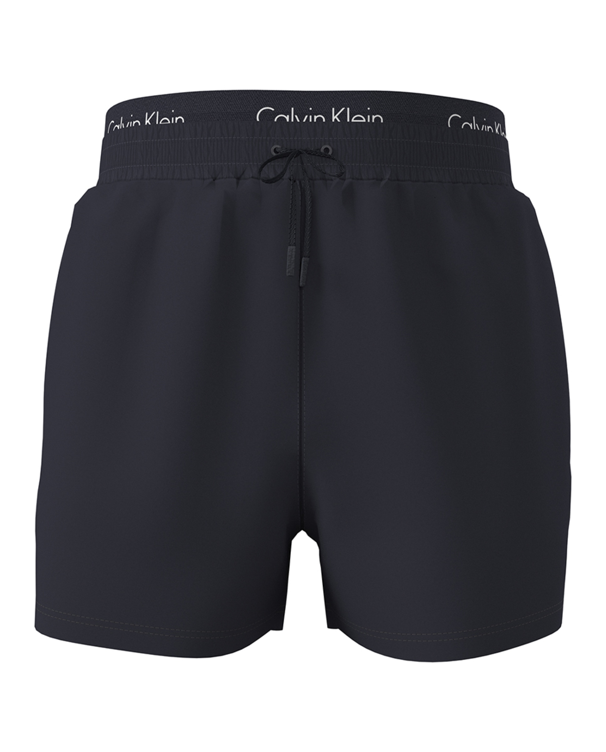 Calções de Banho Curtos com Cordão com Cós Duplo Azul-marinho-8