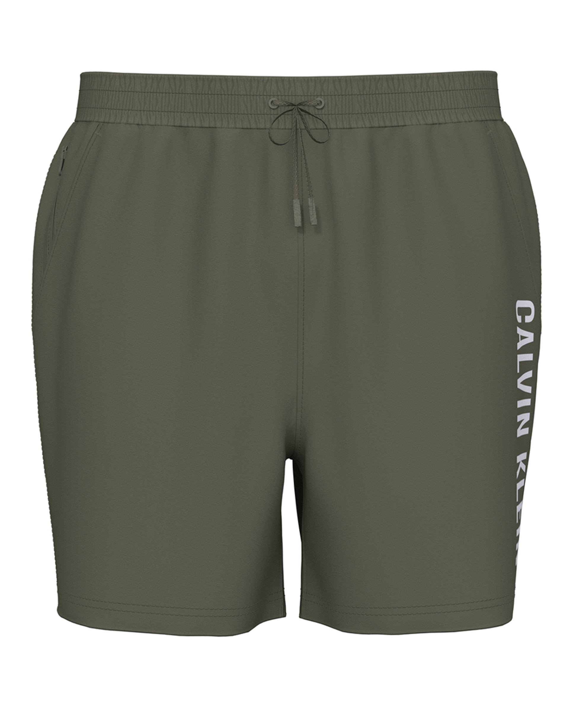 Calções de Banho Médios com Cordão Verde-militar-2
