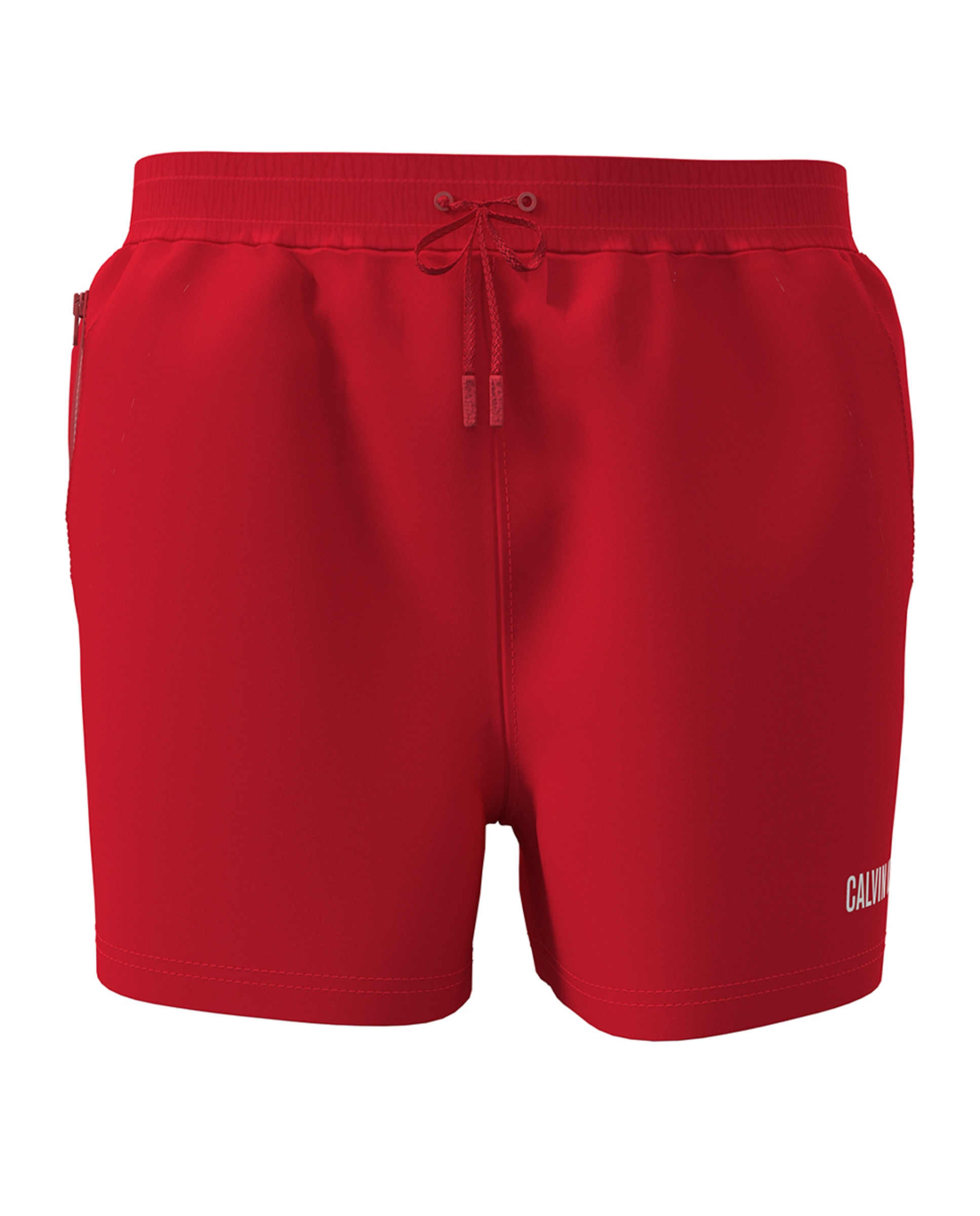 Calções de Banho Curtos com Cordão Vermelho-6