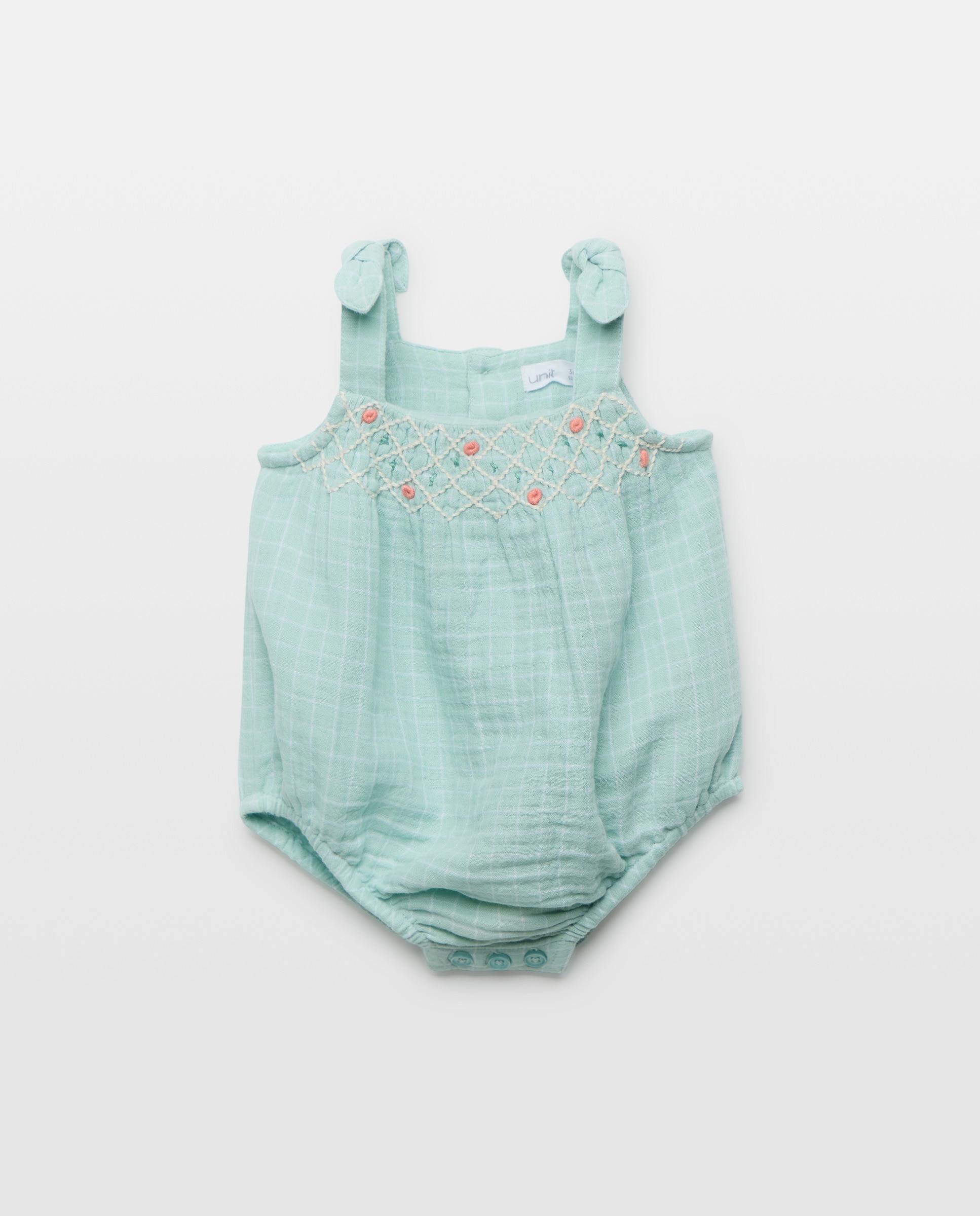 Imagen 0 de Ranita de recién nacido cuadros y smock