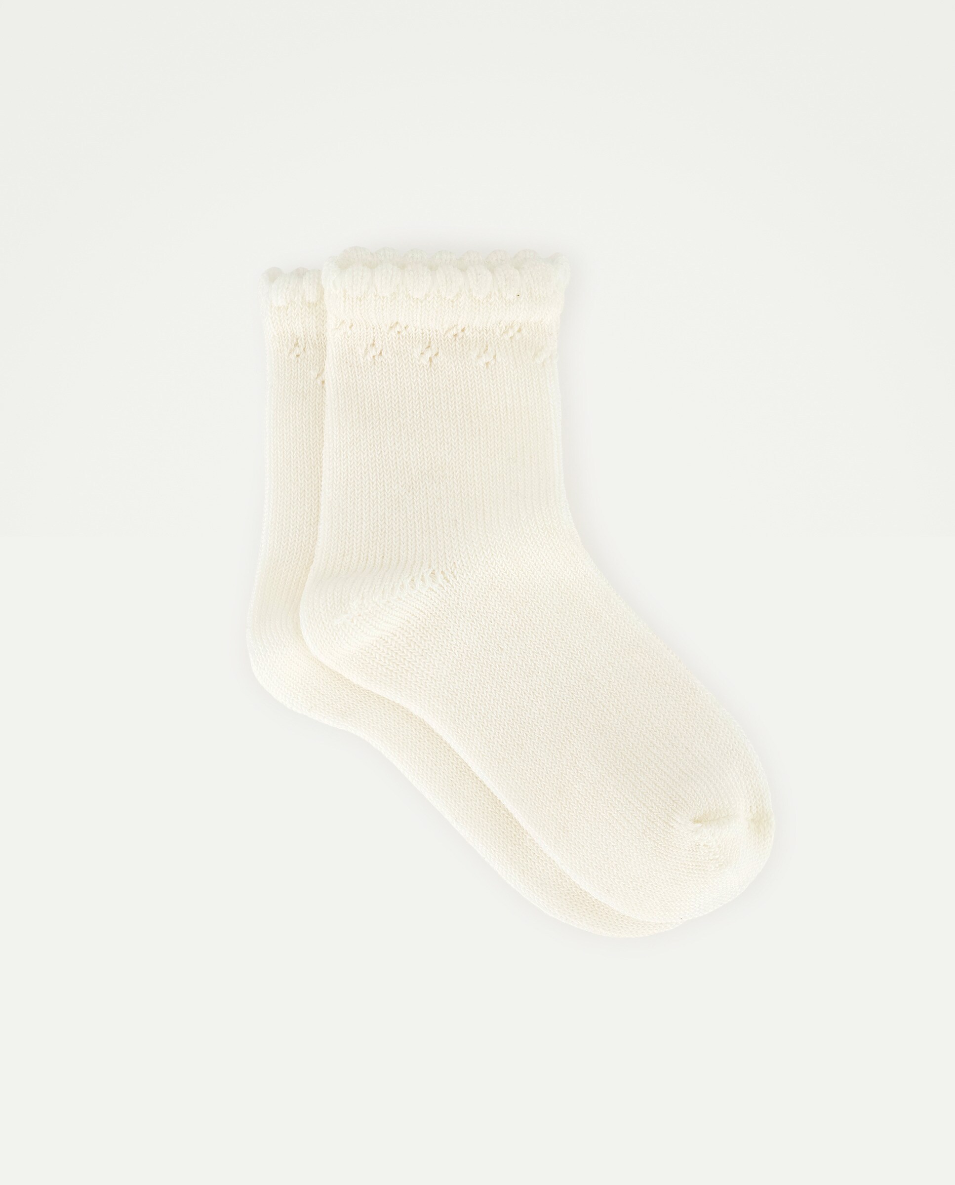 Meias de Cerimónia Rendilhadas de Bebé com Punho Bege-1