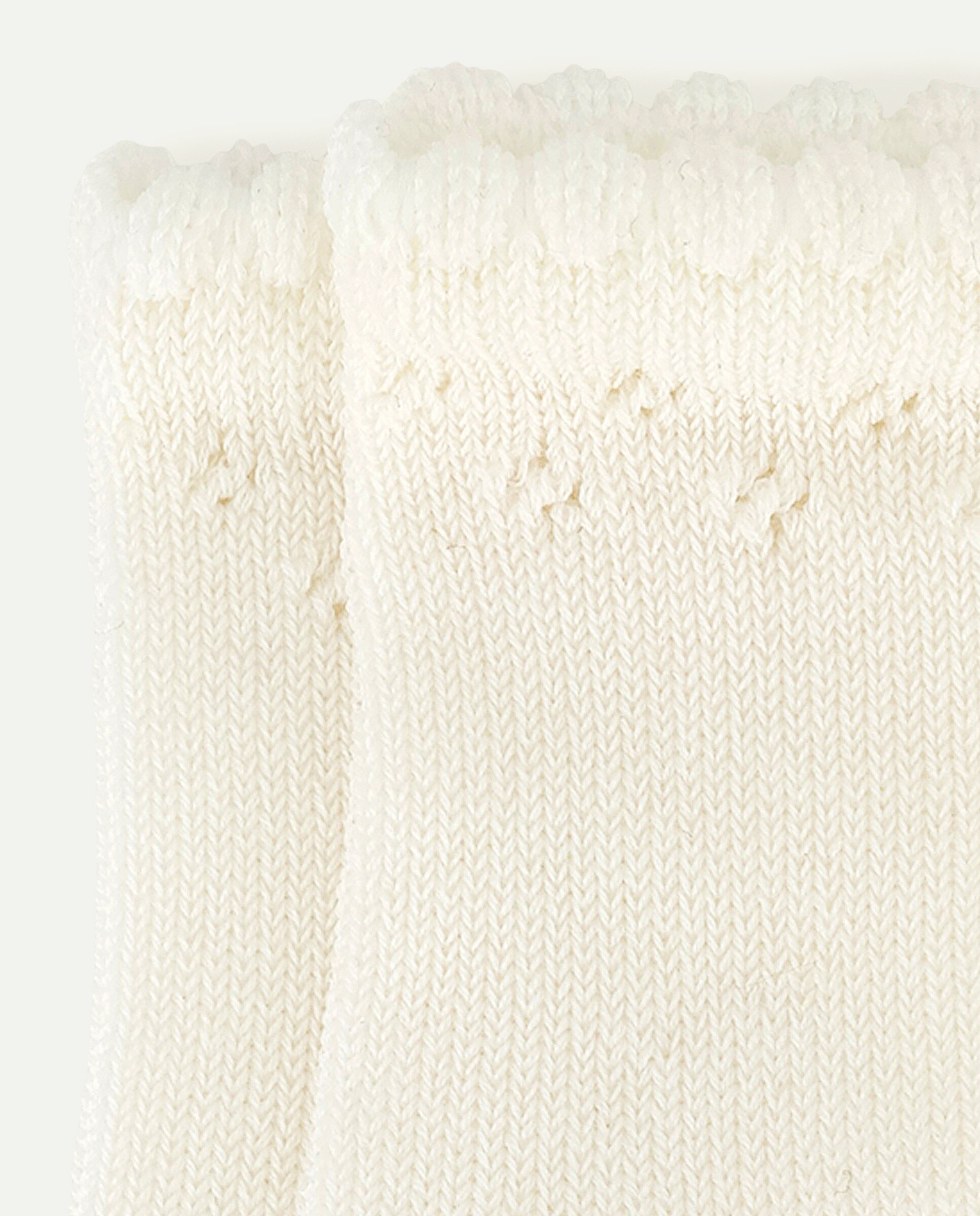 Meias de Cerimónia Rendilhadas de Bebé com Punho Bege-2