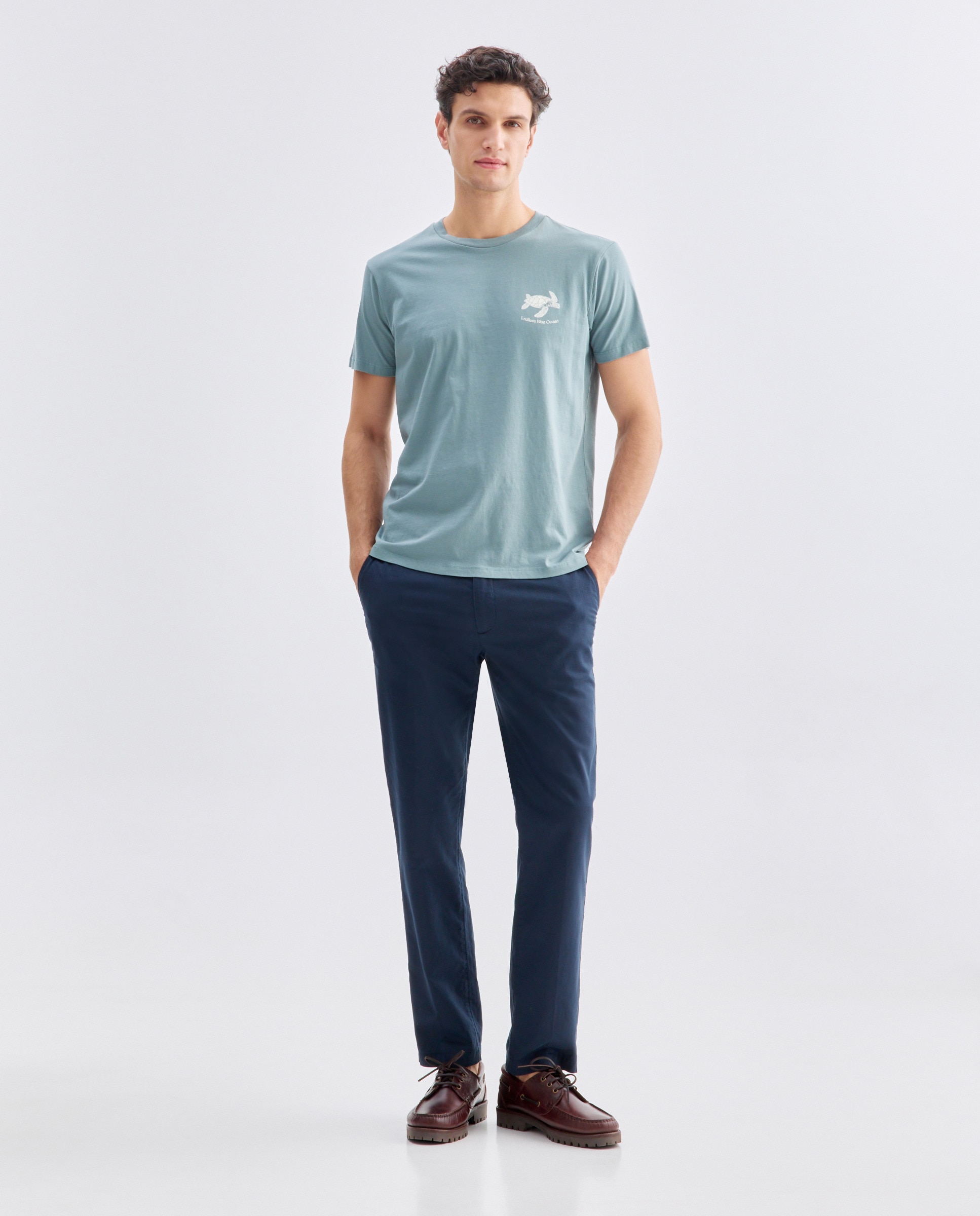 Camiseta de hombre manga corta Endless Blue Ocean 430 Azul oscuro-2