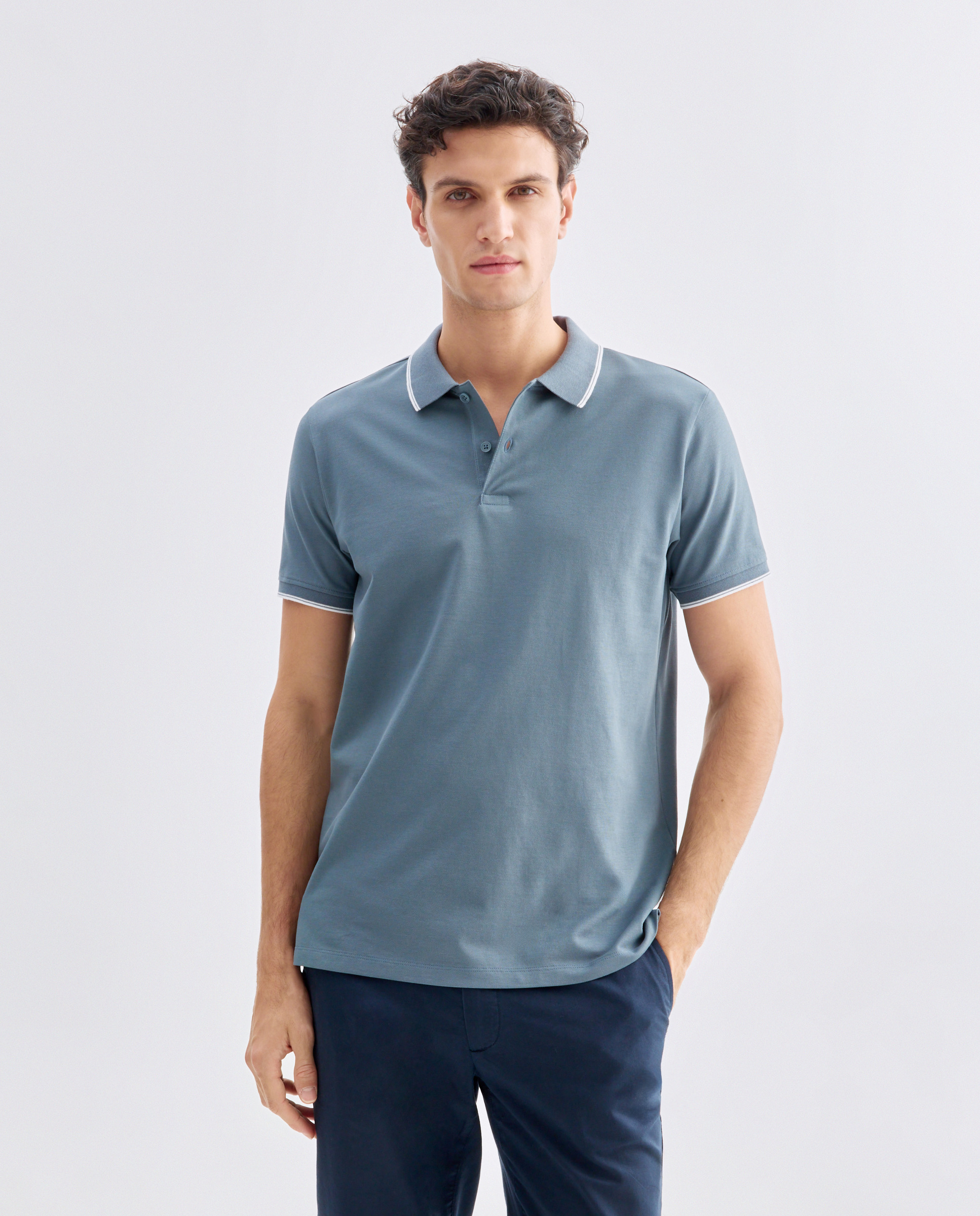 Imagen 0 de Polo de hombre manga corta raya color