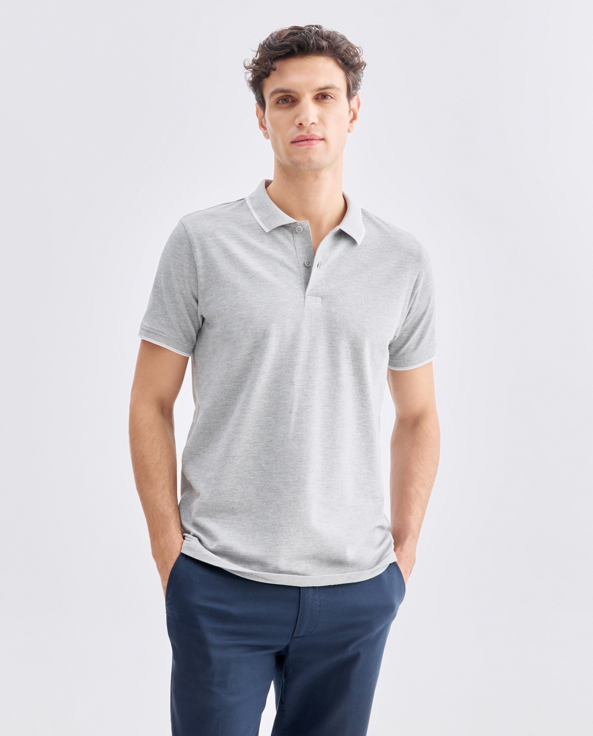 Imagen 0 de Polo de hombre manga corta raya color