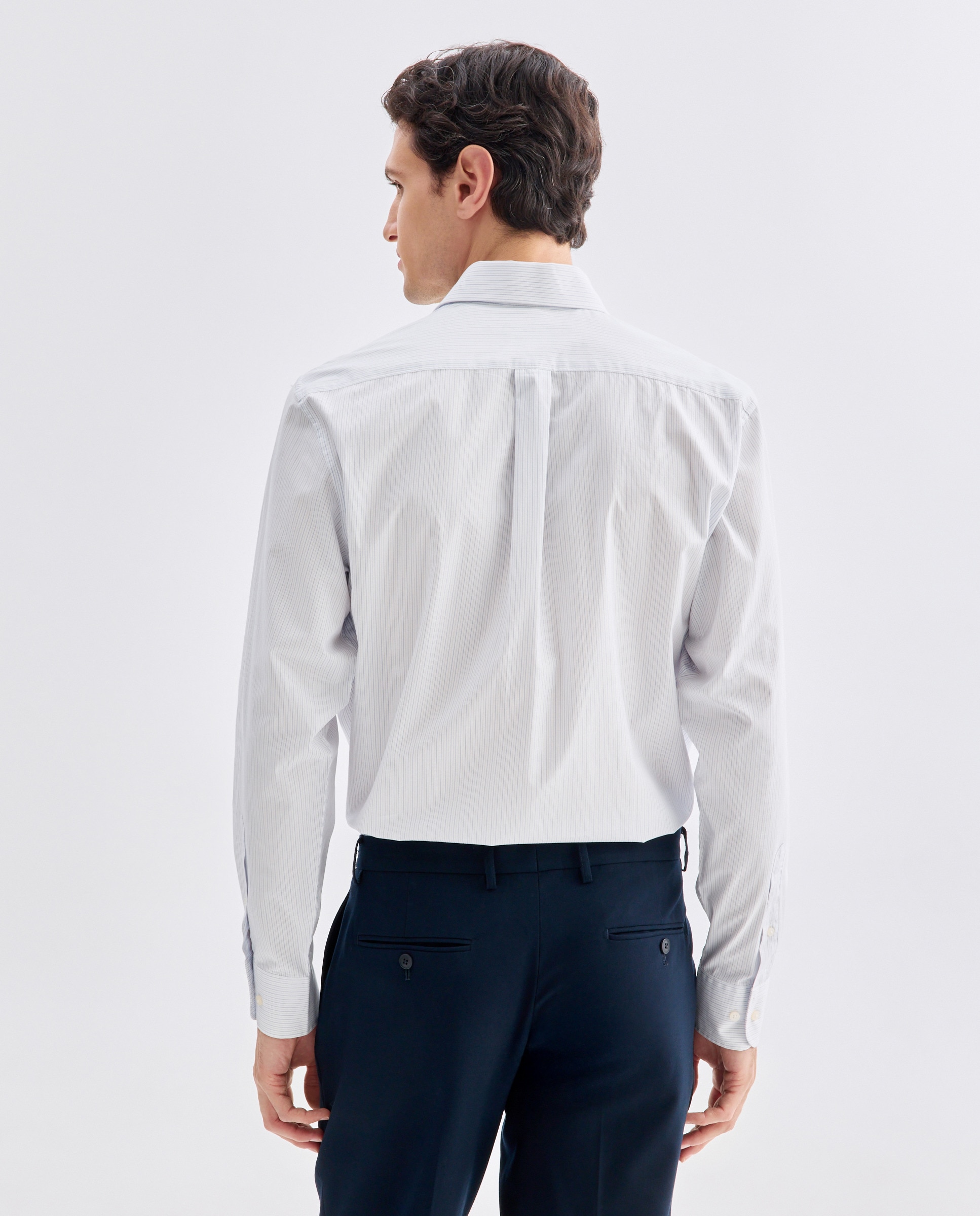 Camisa vestir hombre rayas regular fit 410 Azul claro-3