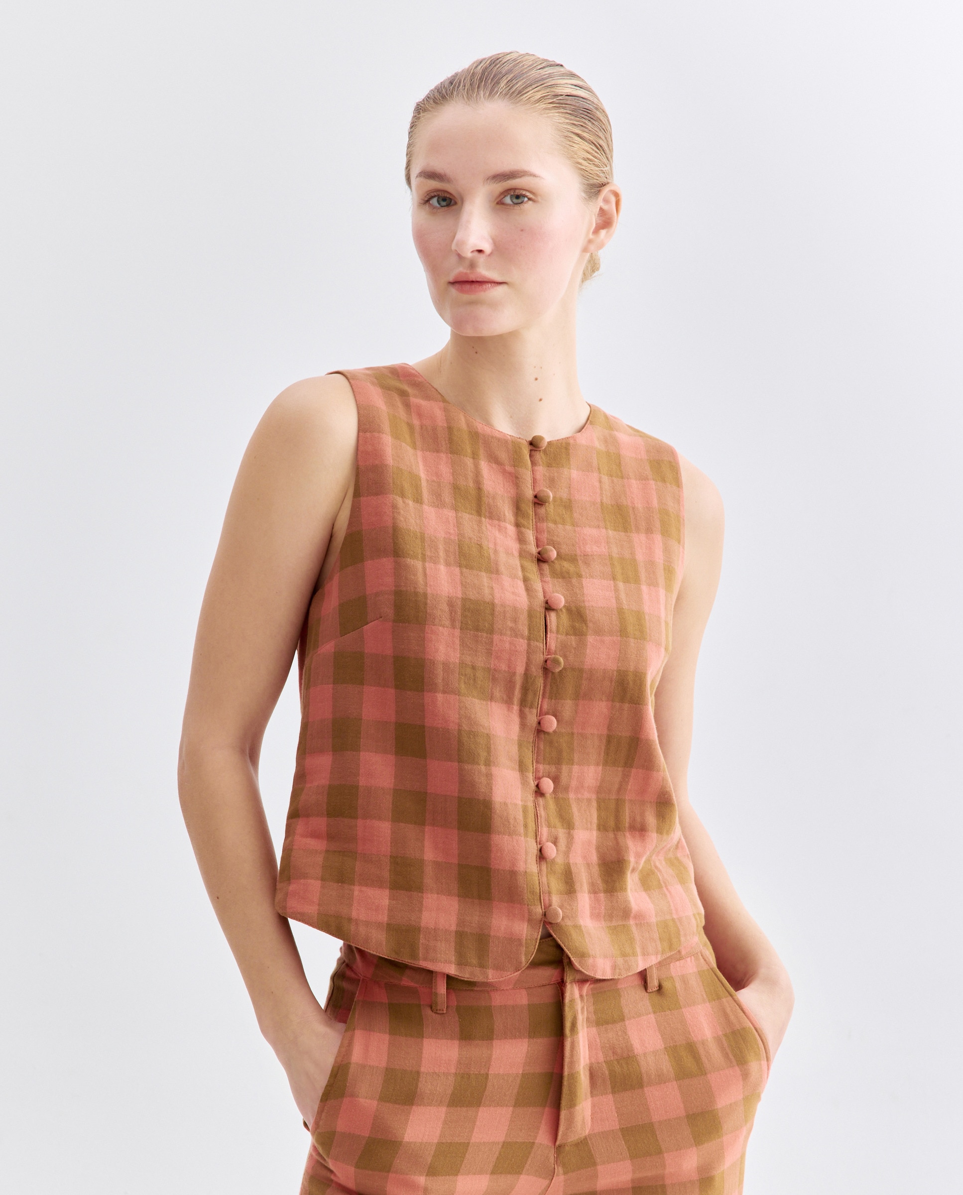 Imagen 0 de Blusa de mujer de cuadros total look