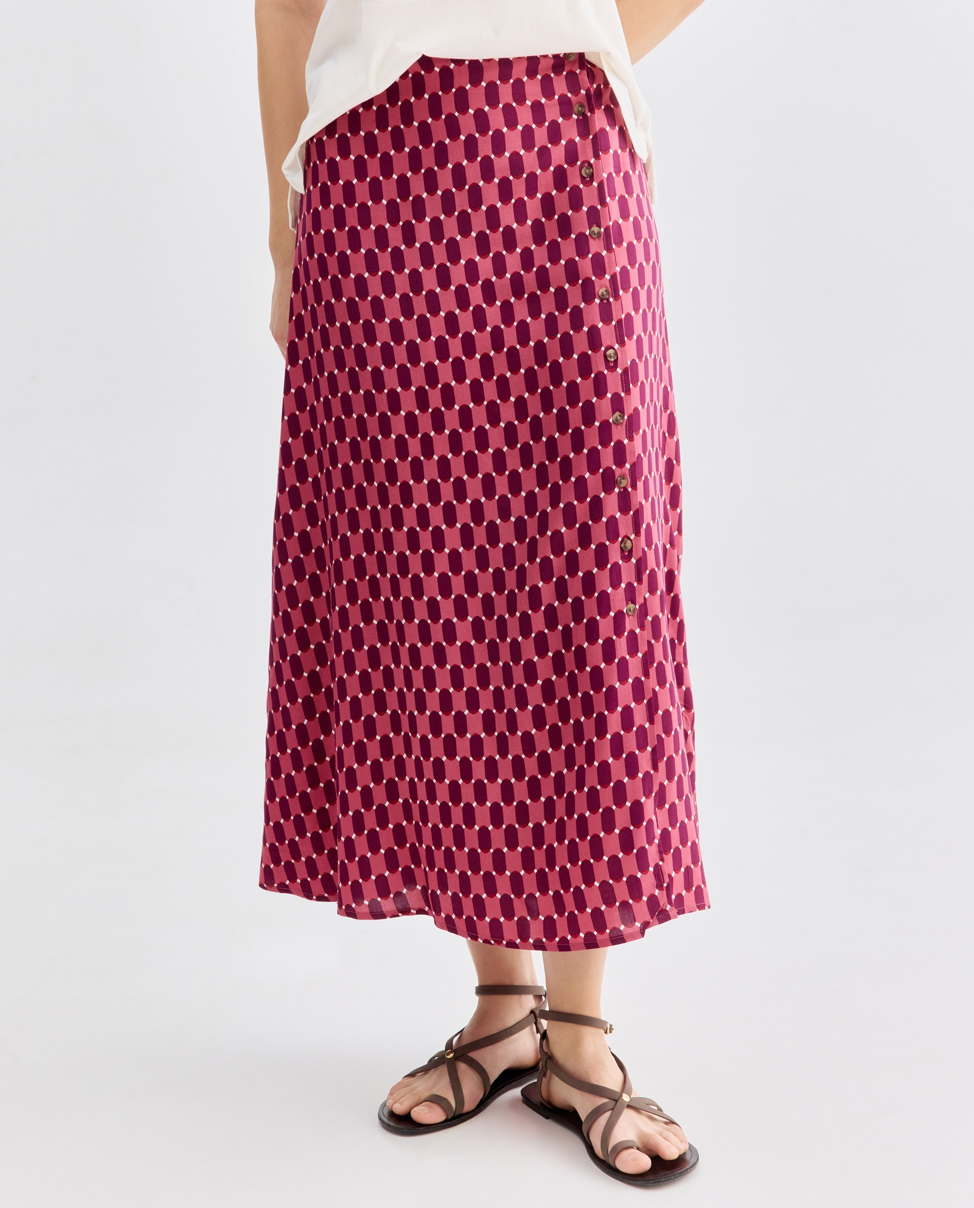 Falda de mujer estampada Rosa-2