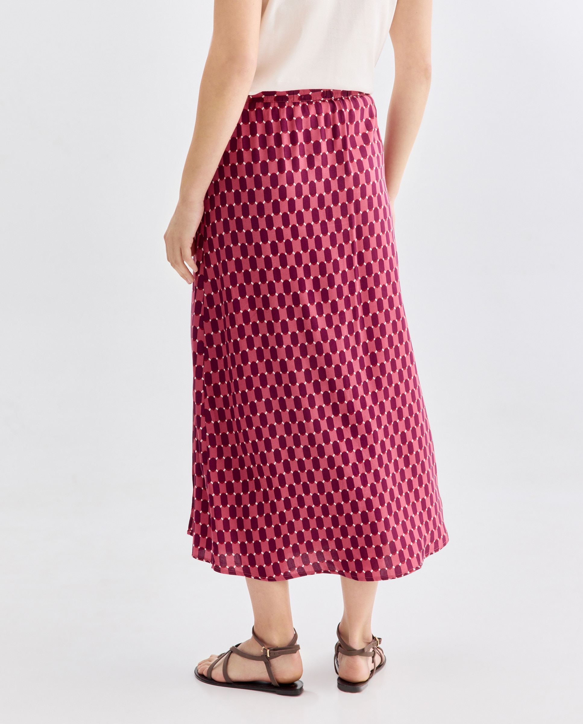 Falda de mujer estampada Rosa-3