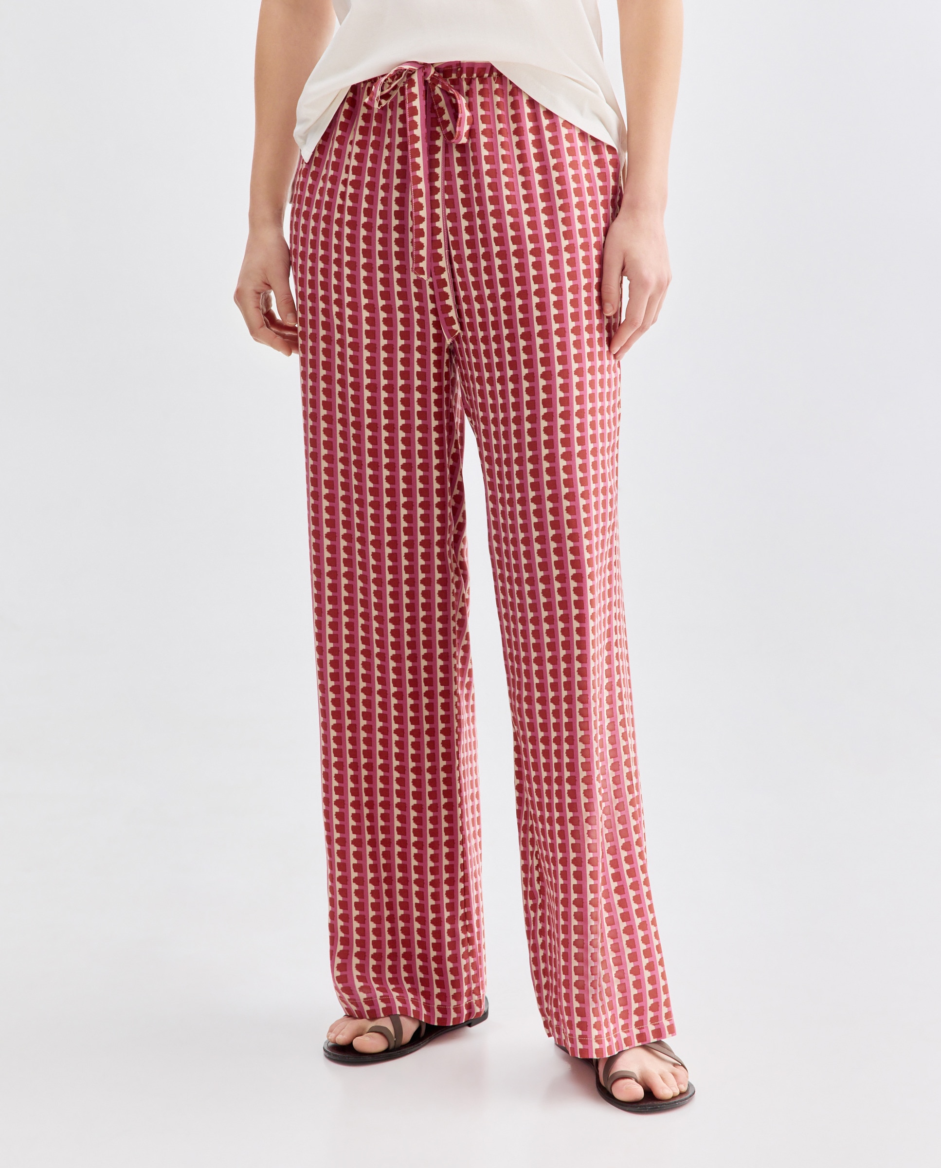 Pantalón de mujer wide-leg estampado 390 Oro-2