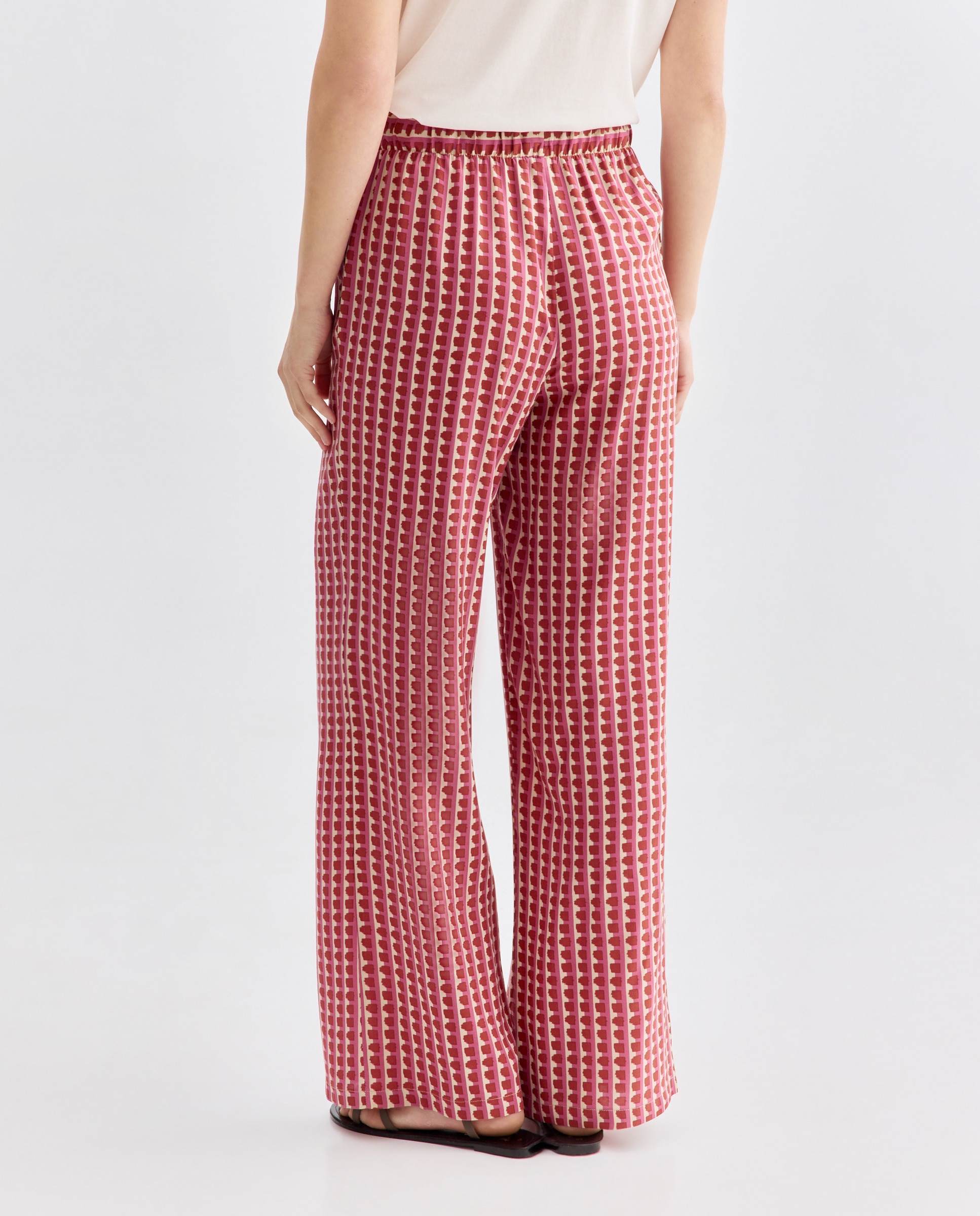 Pantalón de mujer wide-leg estampado 390 Oro-3