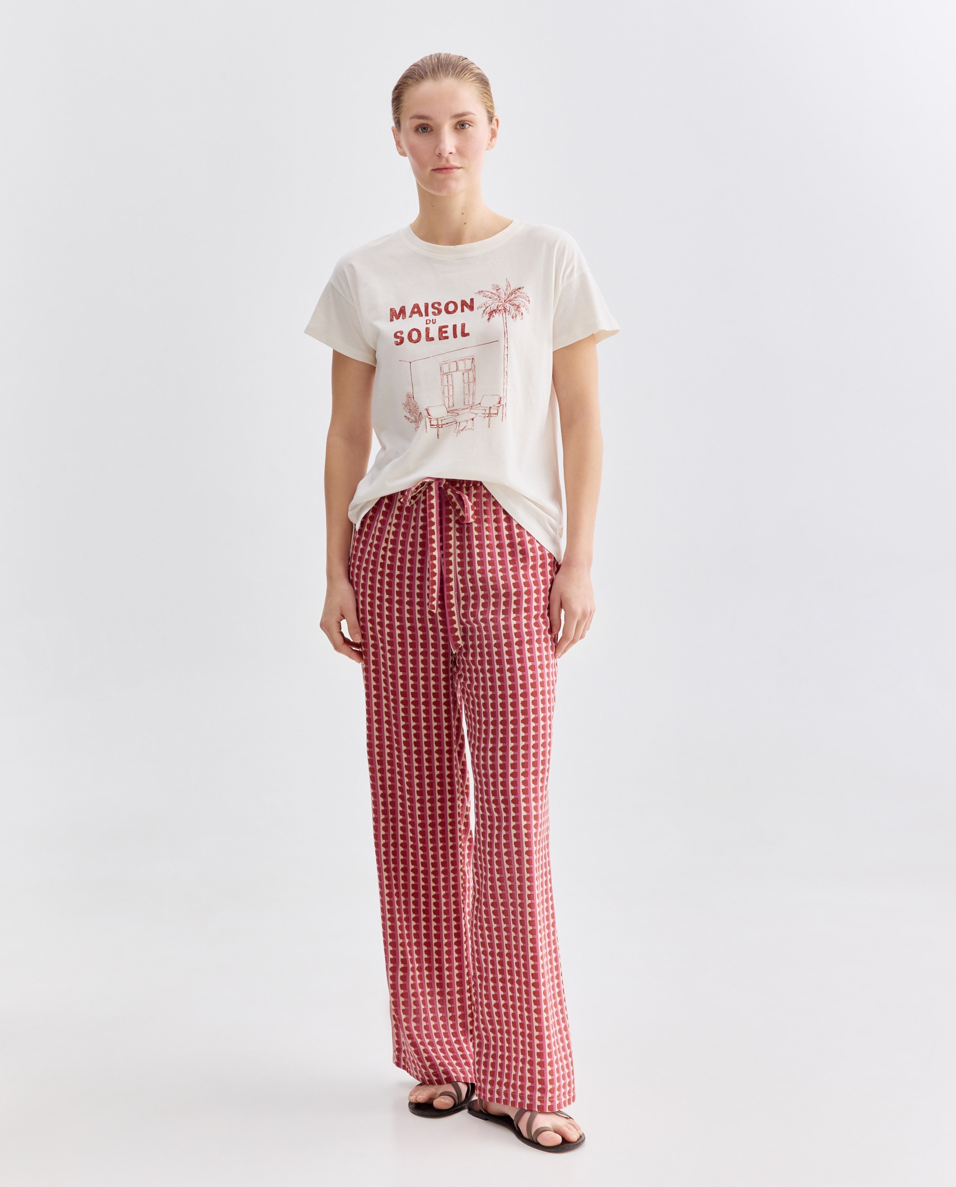 Imagen 0 de Pantalón de mujer wide-leg estampado