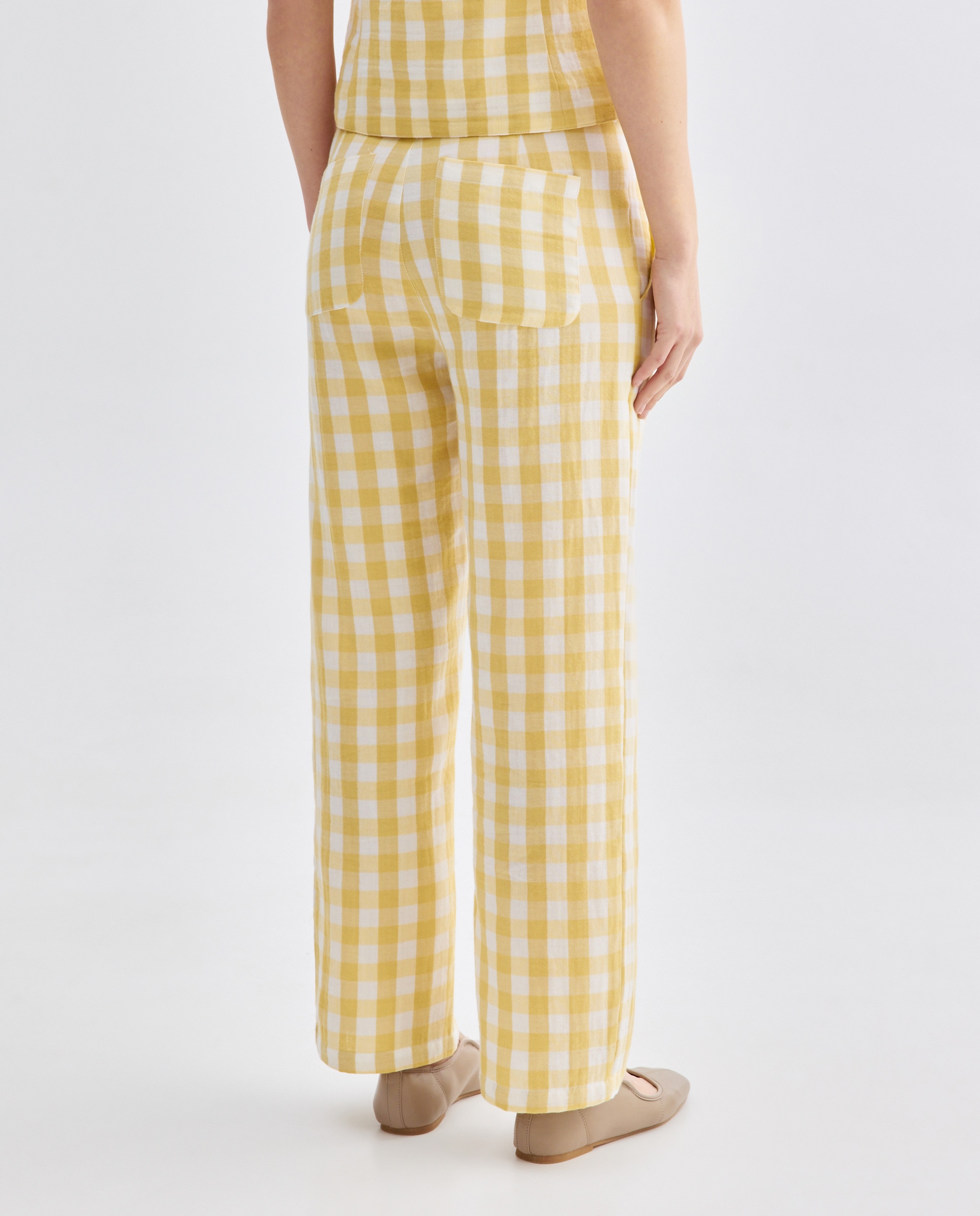 Pantalón de mujer de cuadros total look Verde-3