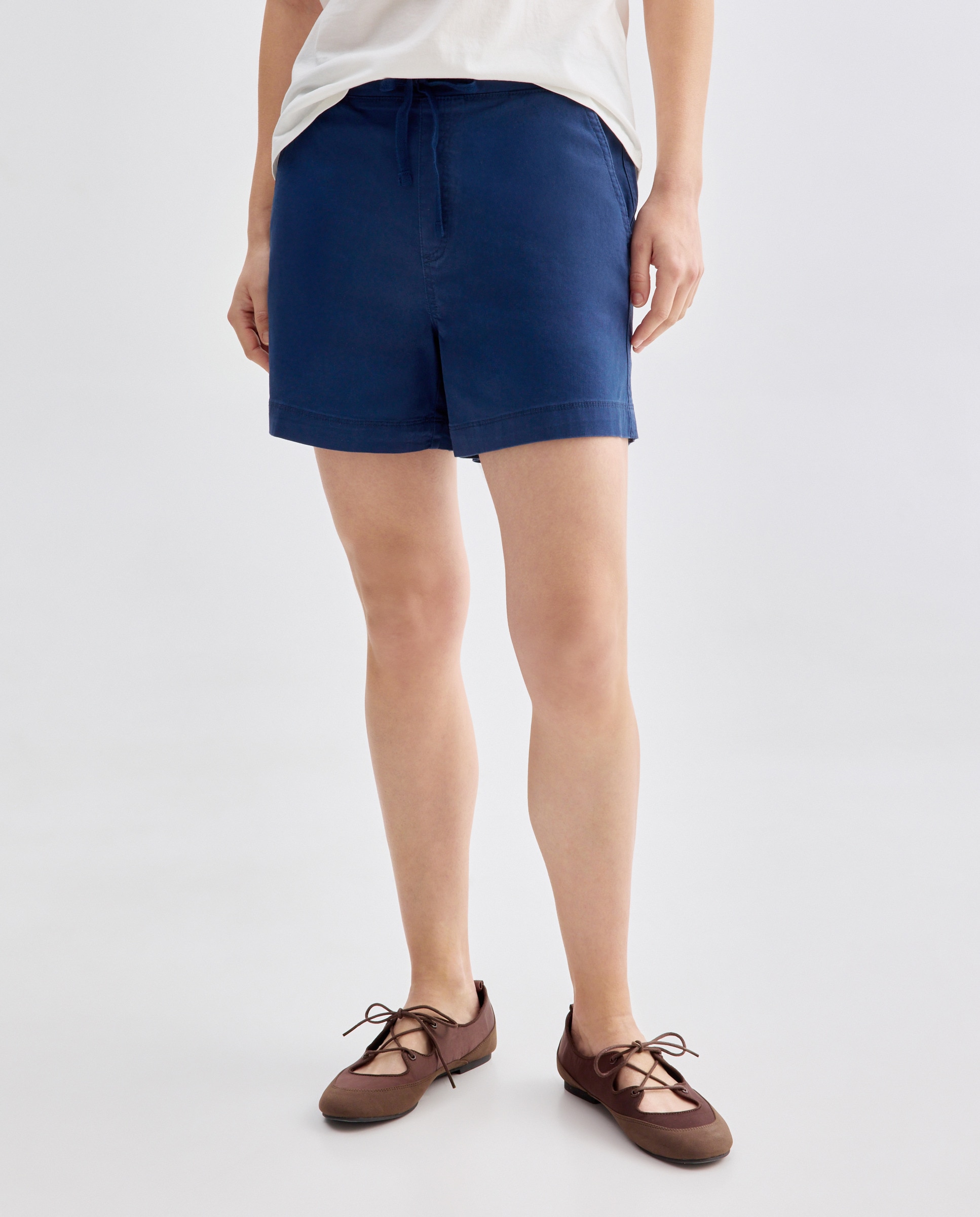 Short de mujer corto con goma elástica Azul marino-2