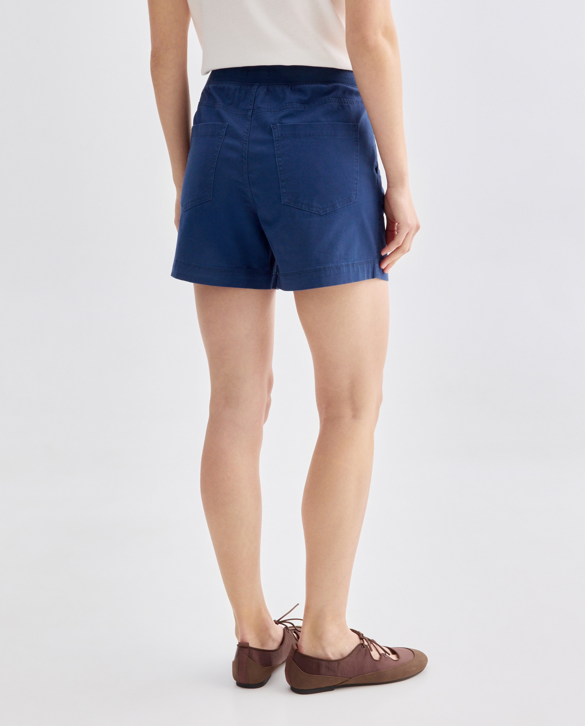 Short de mujer corto con goma elástica Azul marino-3