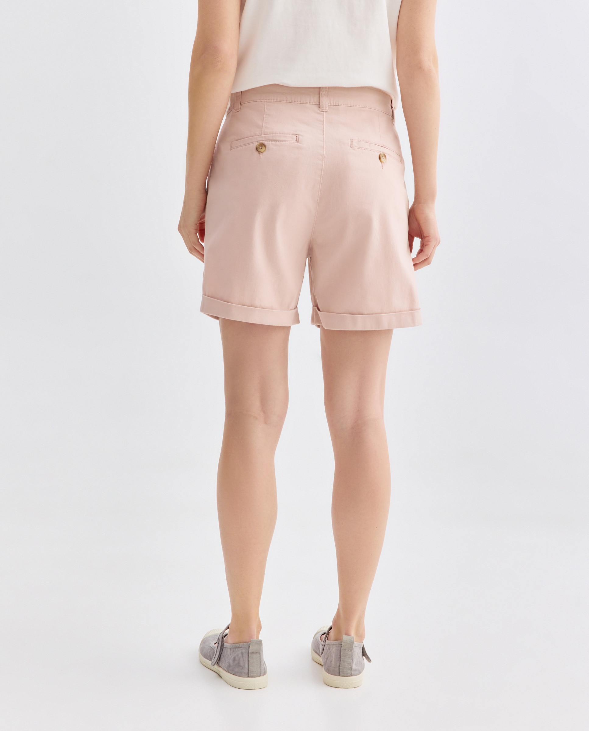 Short de mujer con pinzas 200 Rosa-3