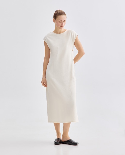 Imagen 0 de Vestido de mujer de algodón con botones laterales